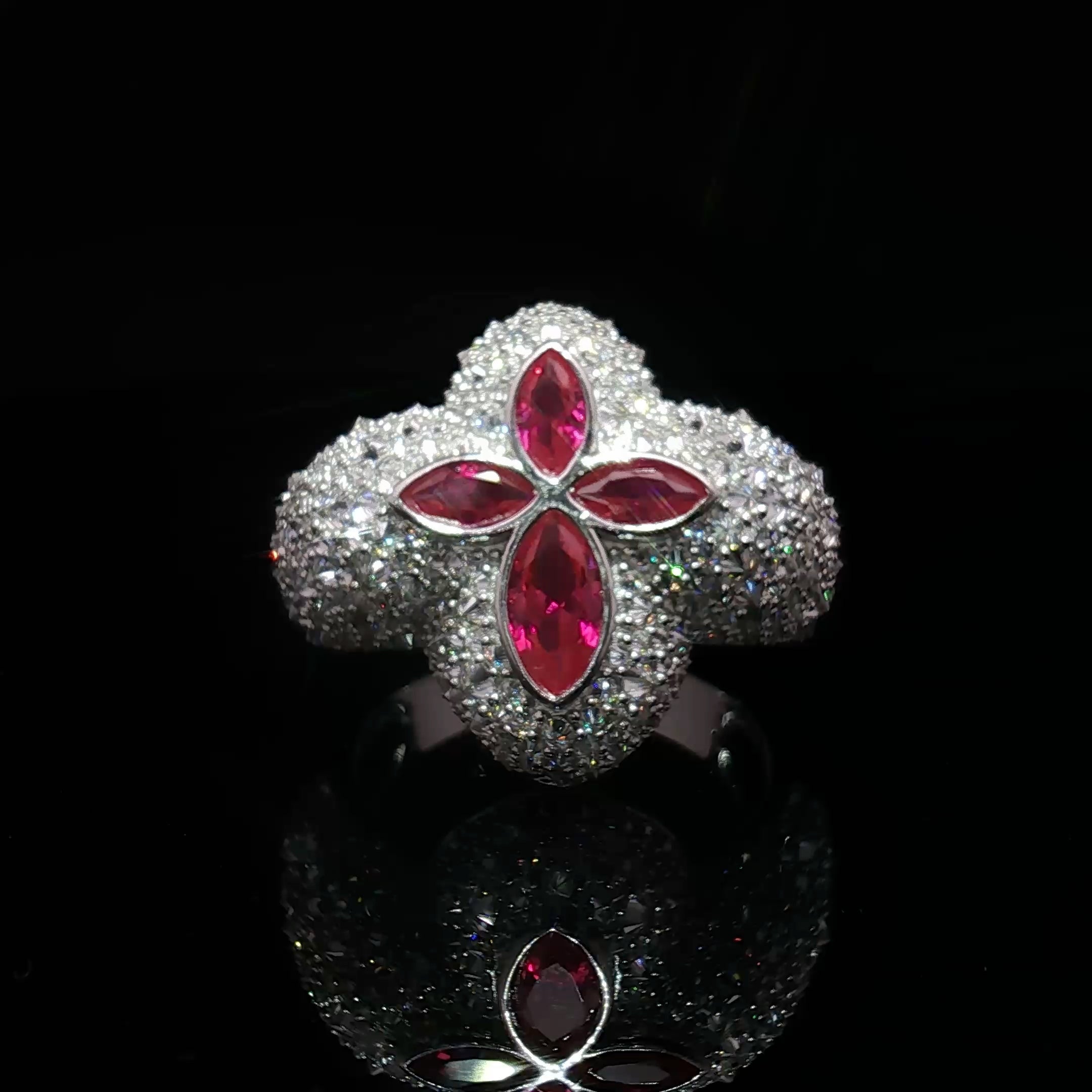 Ornate Pave Cross ring