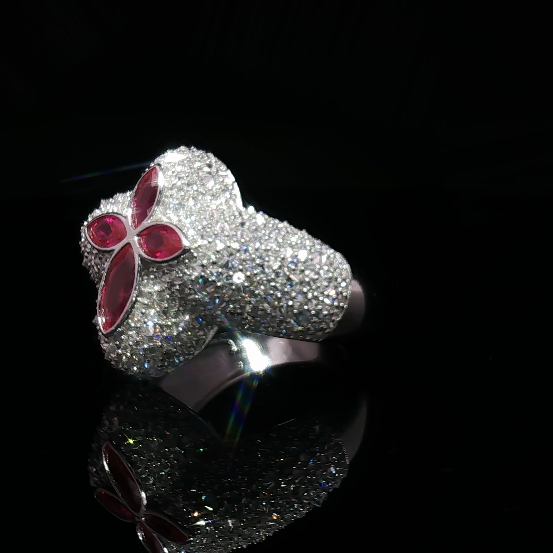 Ornate Pave Cross ring