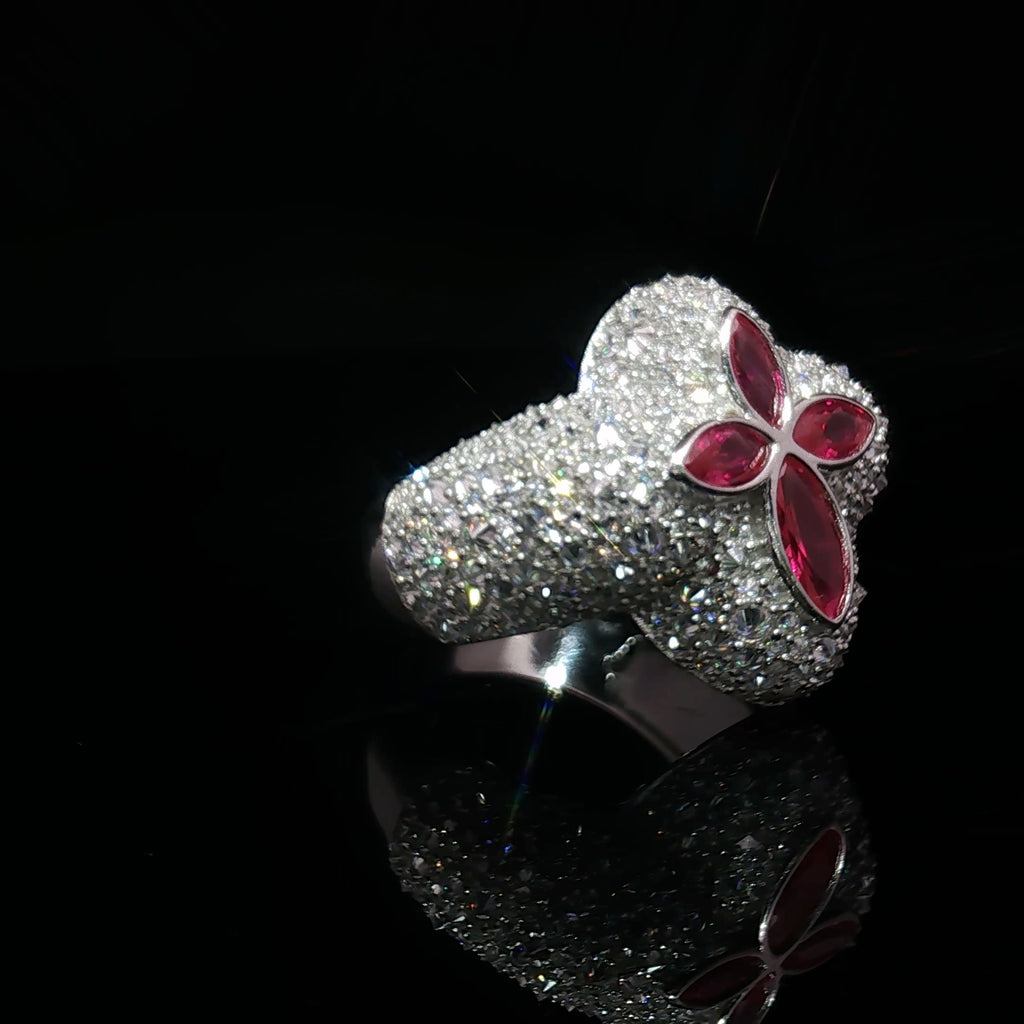 Ornate Pave Cross ring