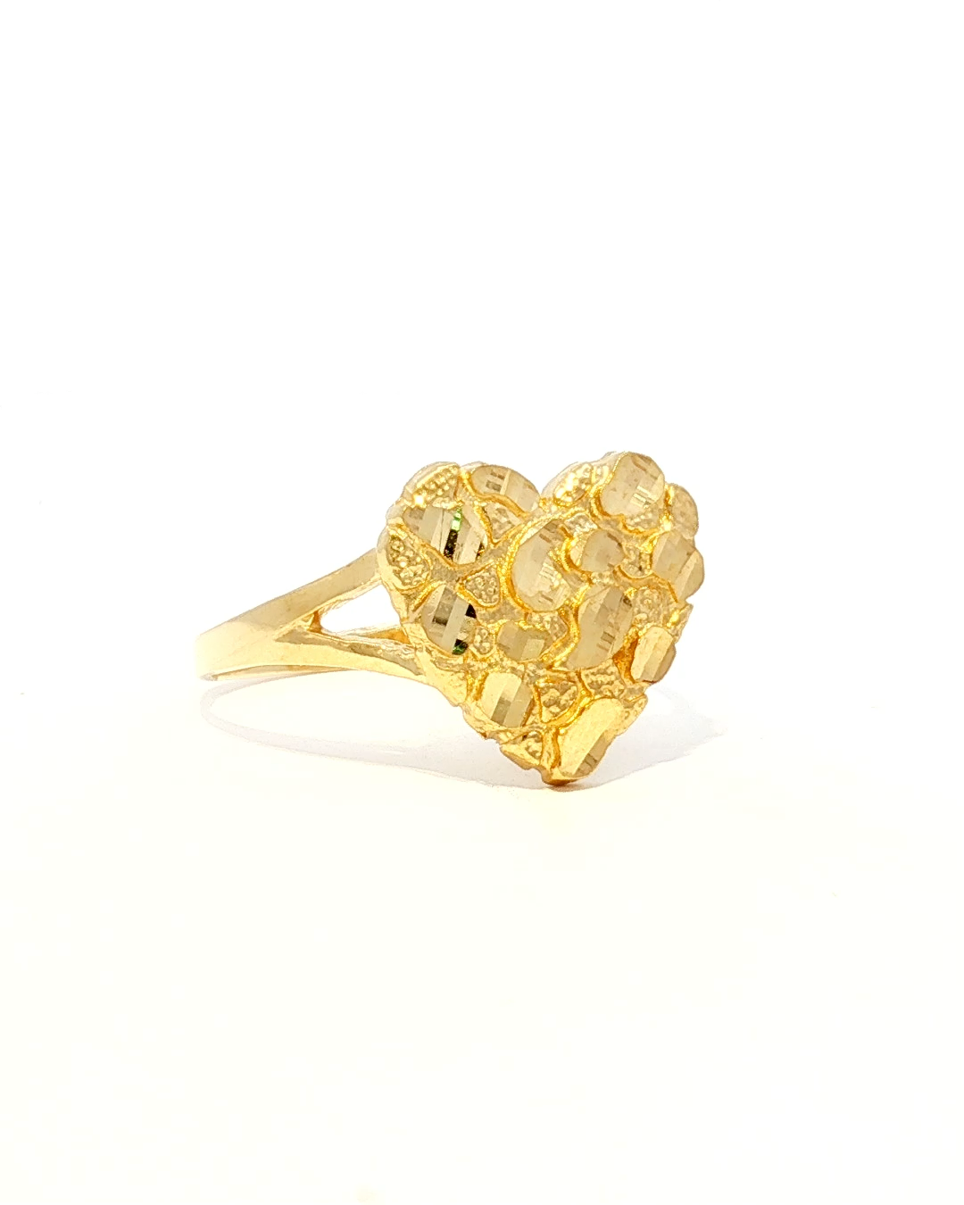 14k Medium Heart Nugget Ring