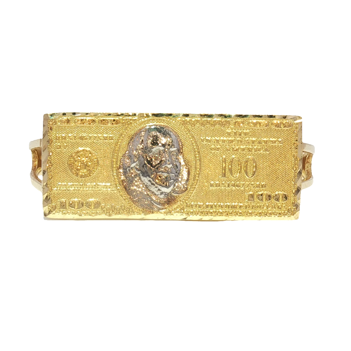 14K 2 Finger Hundred Dollar Bill Ring