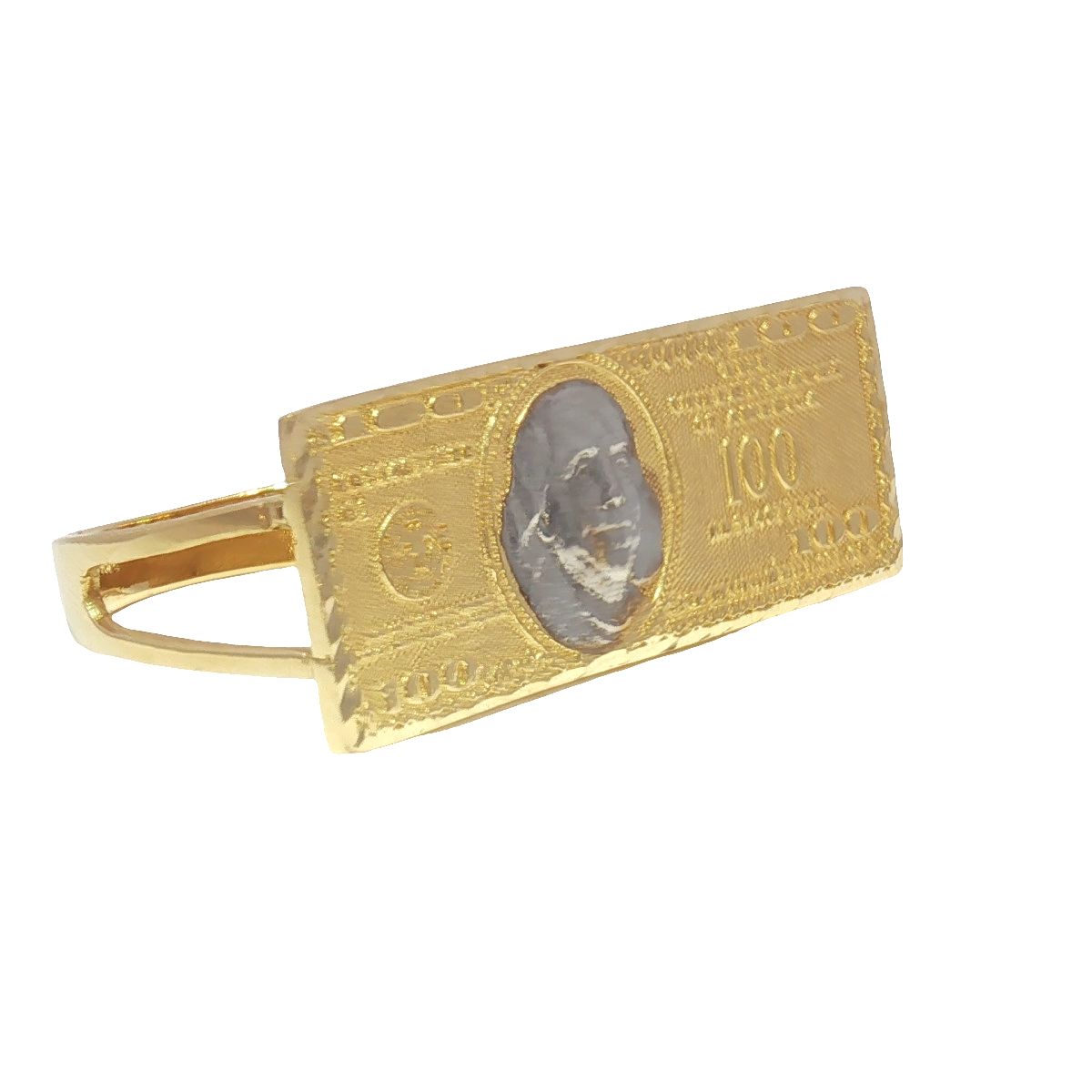 14K 2 Finger Hundred Dollar Bill Ring