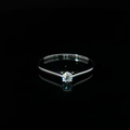 14K White Gold Solitaire Ring with Round Brilliant Diamond