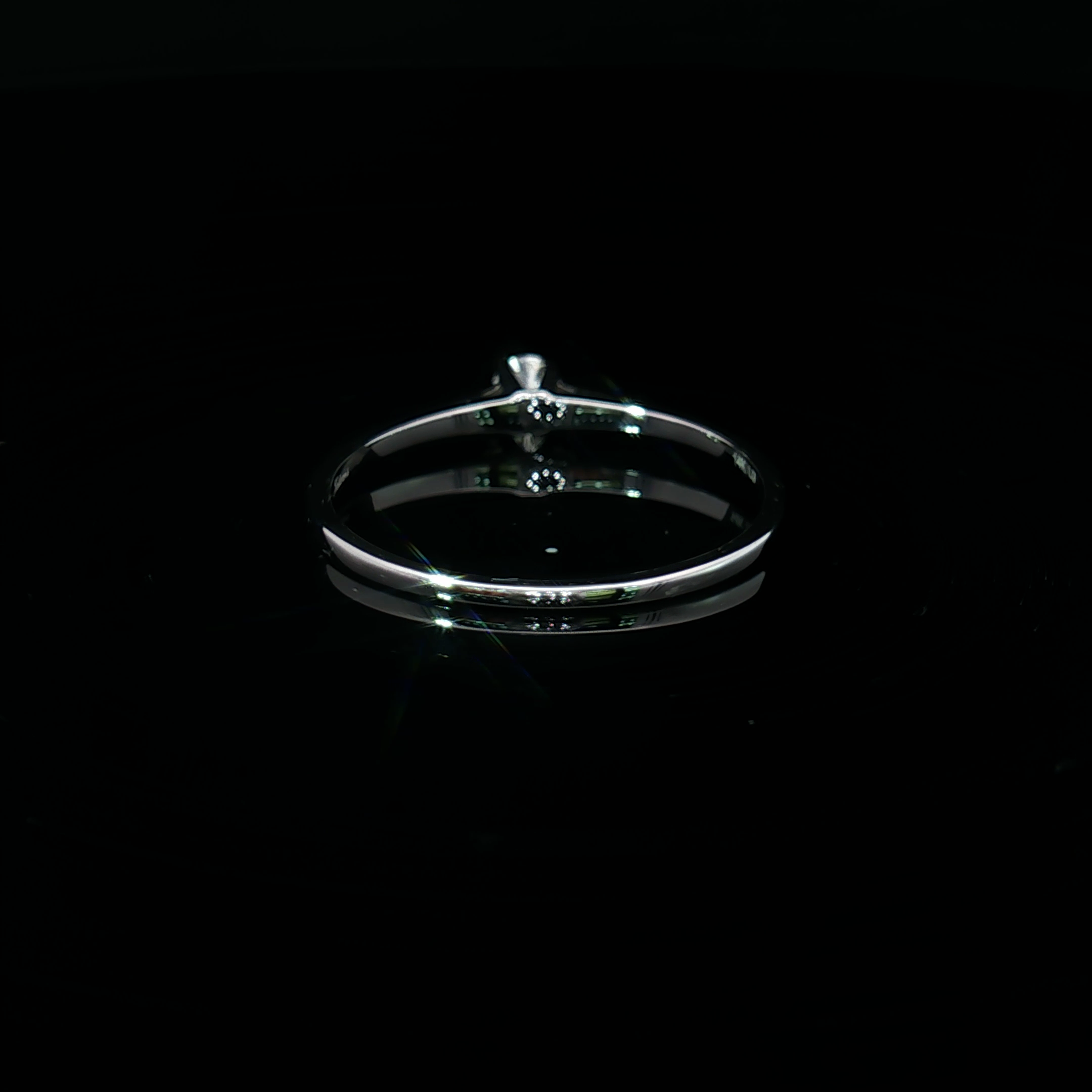 14K White Gold Solitaire Ring with Round Brilliant Diamond