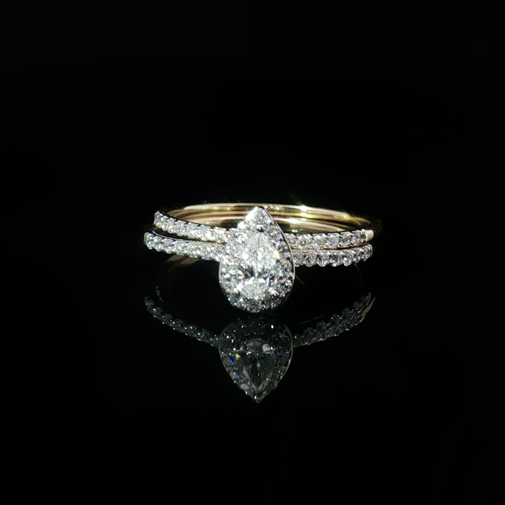 14K  Pear Cut Diamond Ring