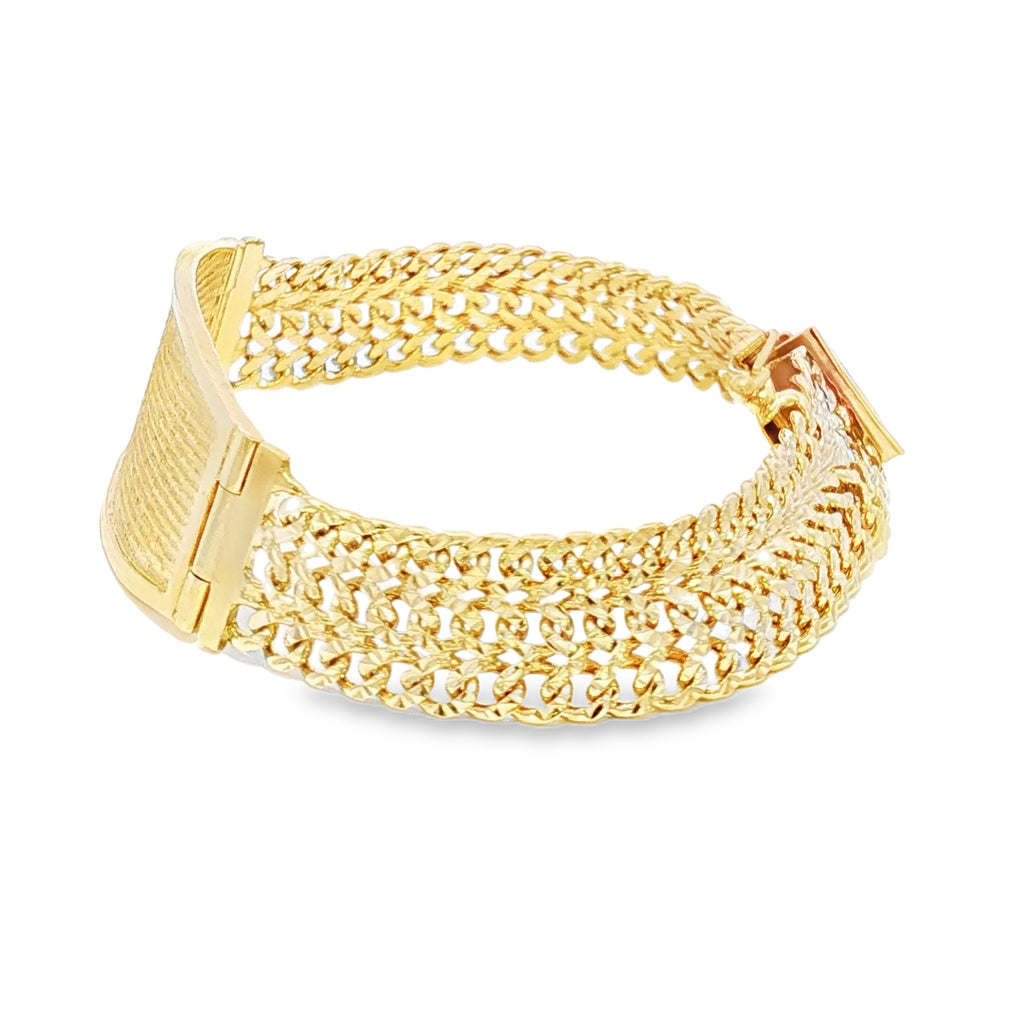 14k Gold Solid Petatillo ID Bracelet 13mm.