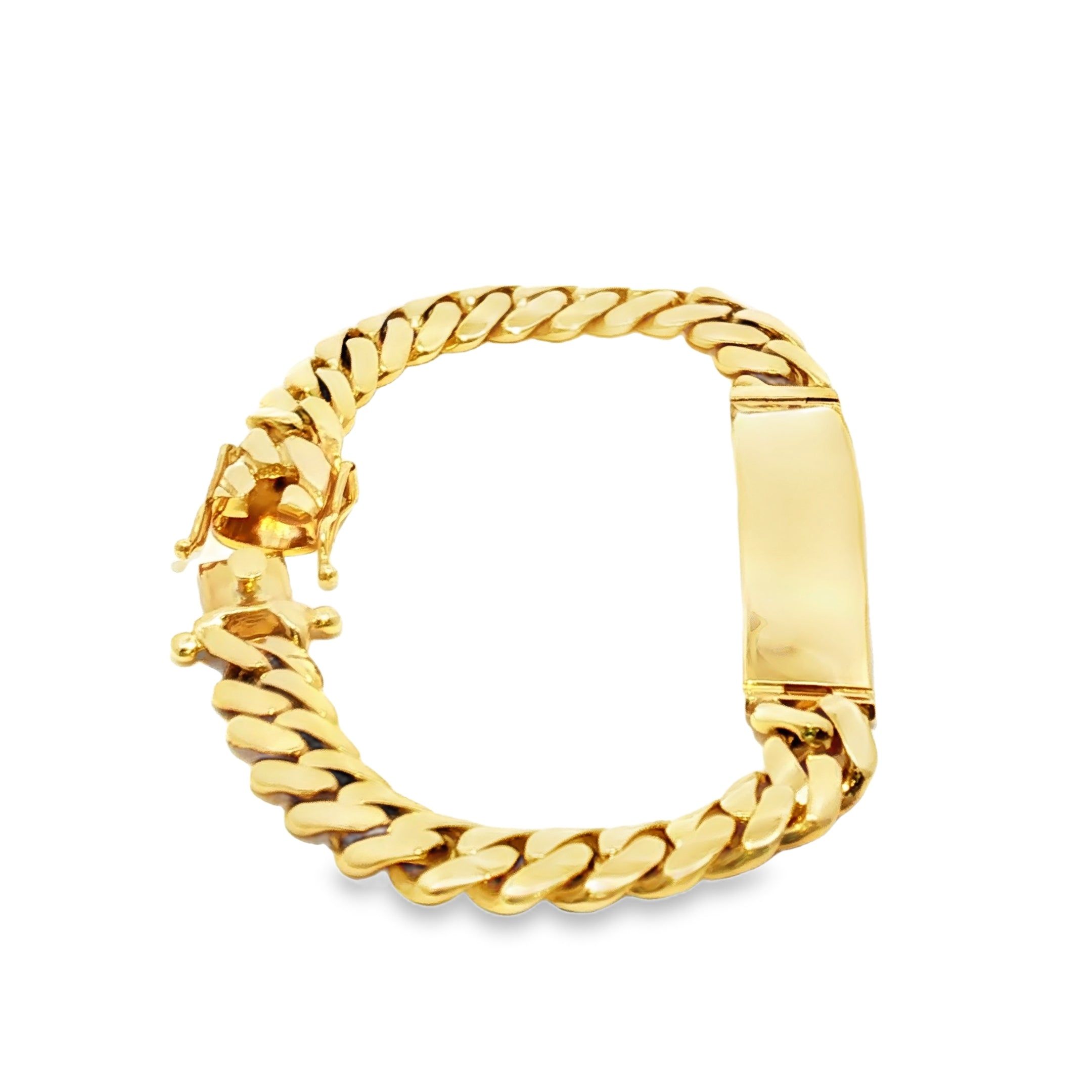 14K Gold Solid Miami Cuban ID Bracelet 10mm