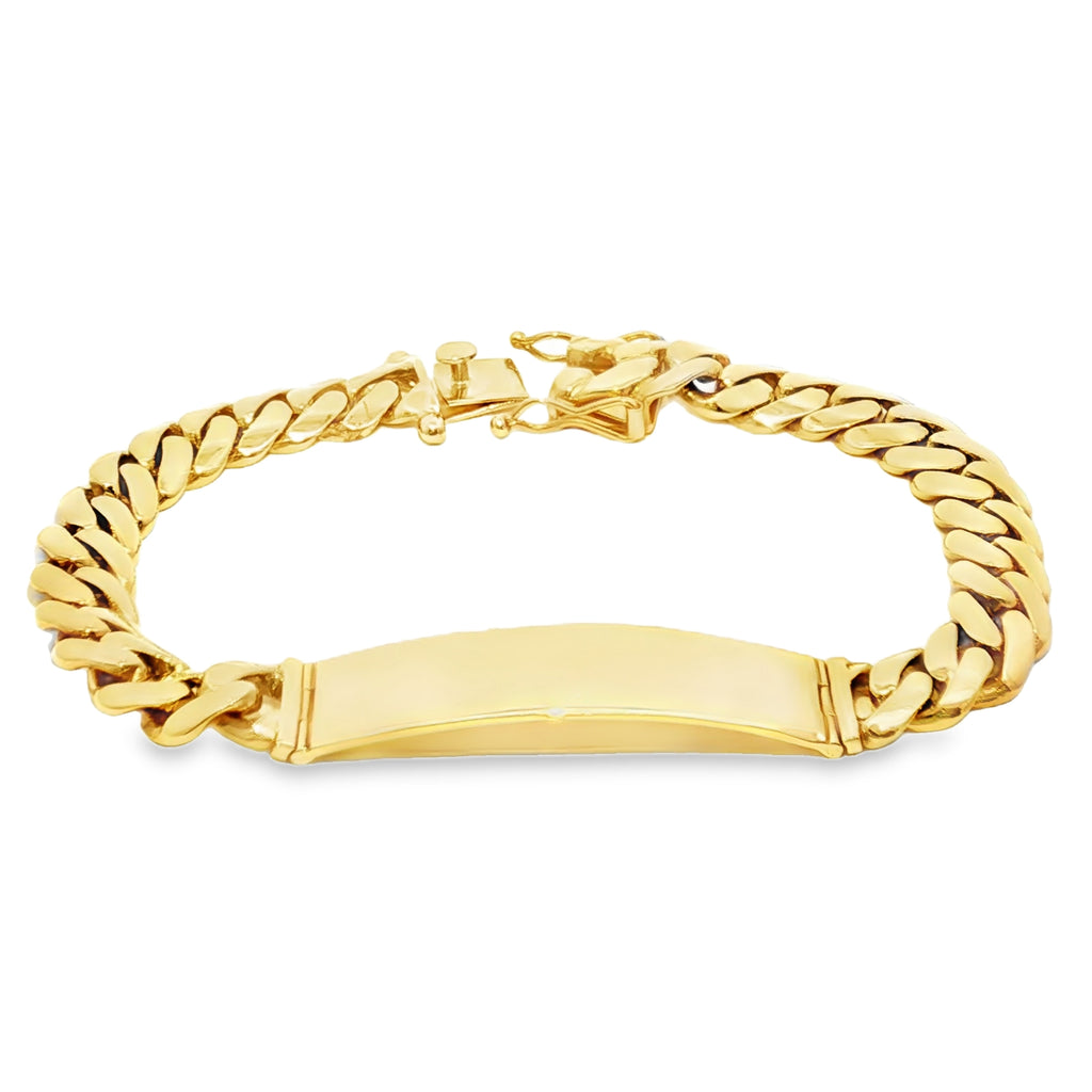 14K Gold Solid Miami Cuban ID Bracelet 10mm