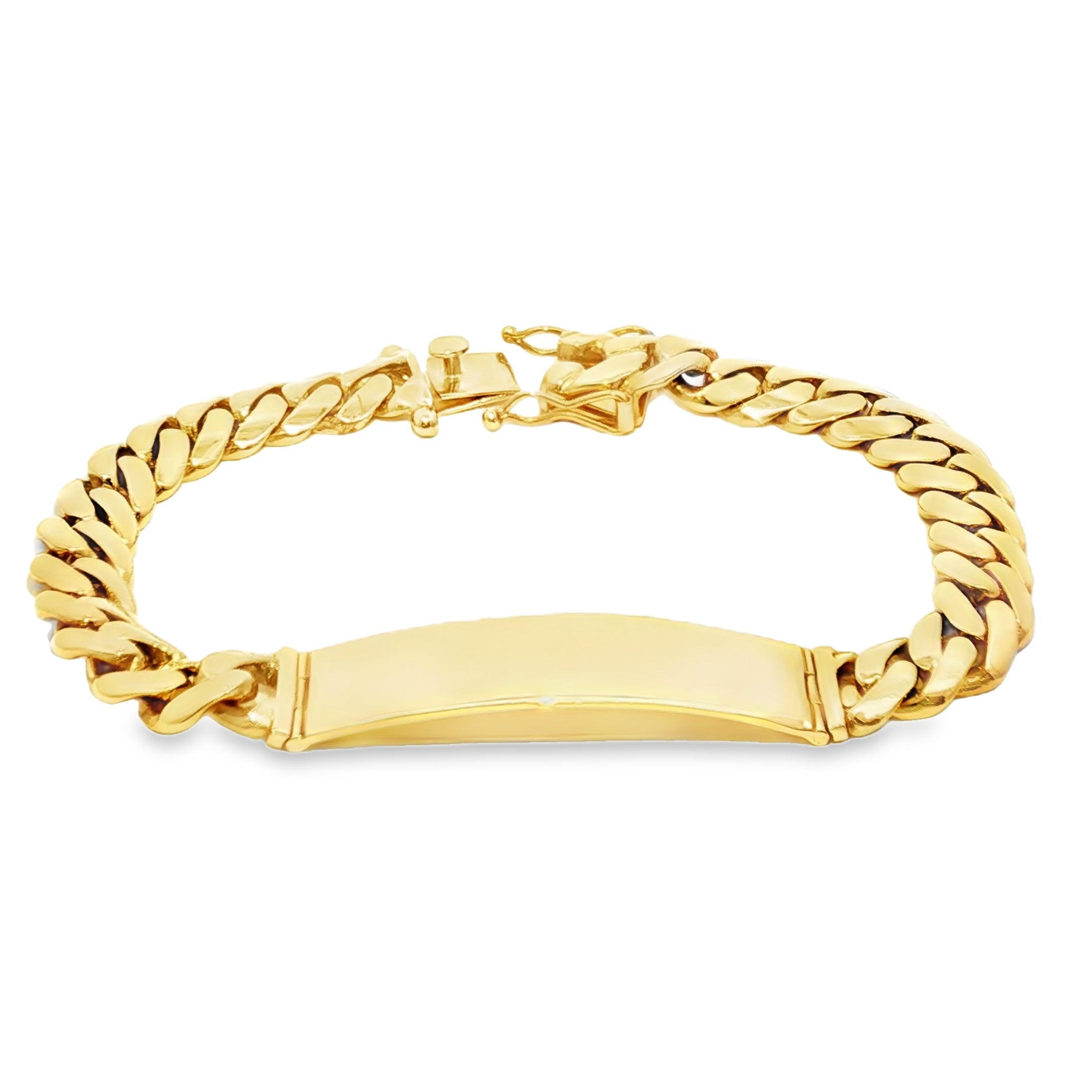 14K Gold Solid Miami Cuban ID Bracelet 10mm