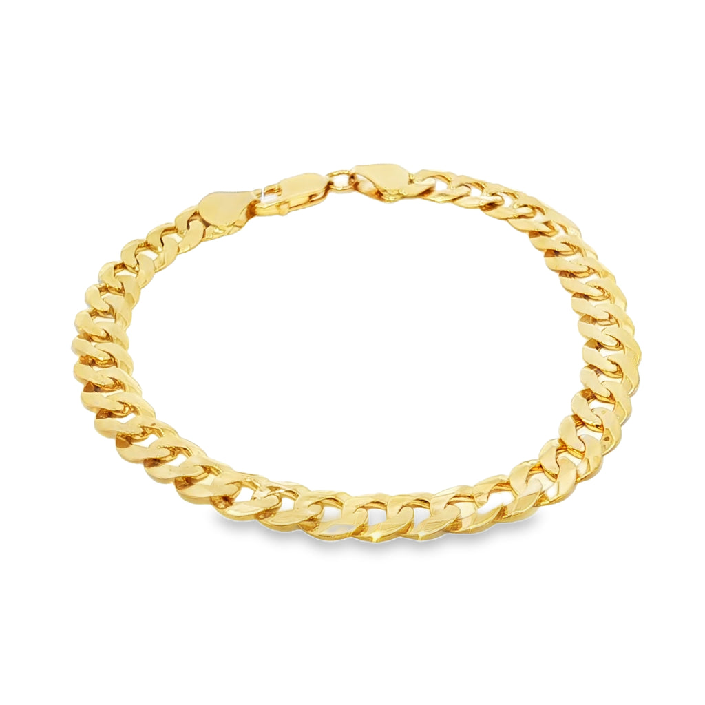 14k Gold Solid Cuban Link Bracelet 8mm