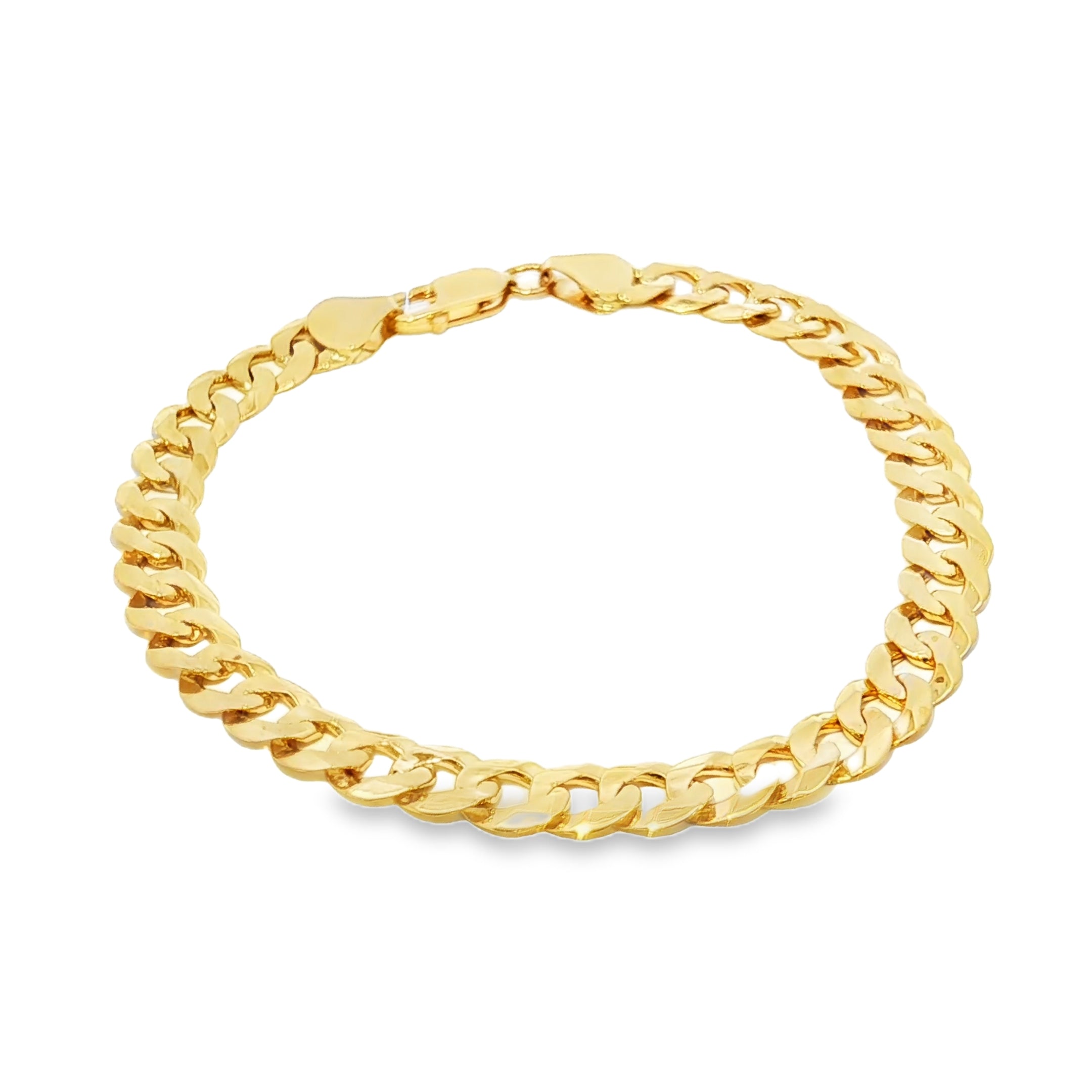 14k Gold Solid Cuban Link Bracelet 8mm