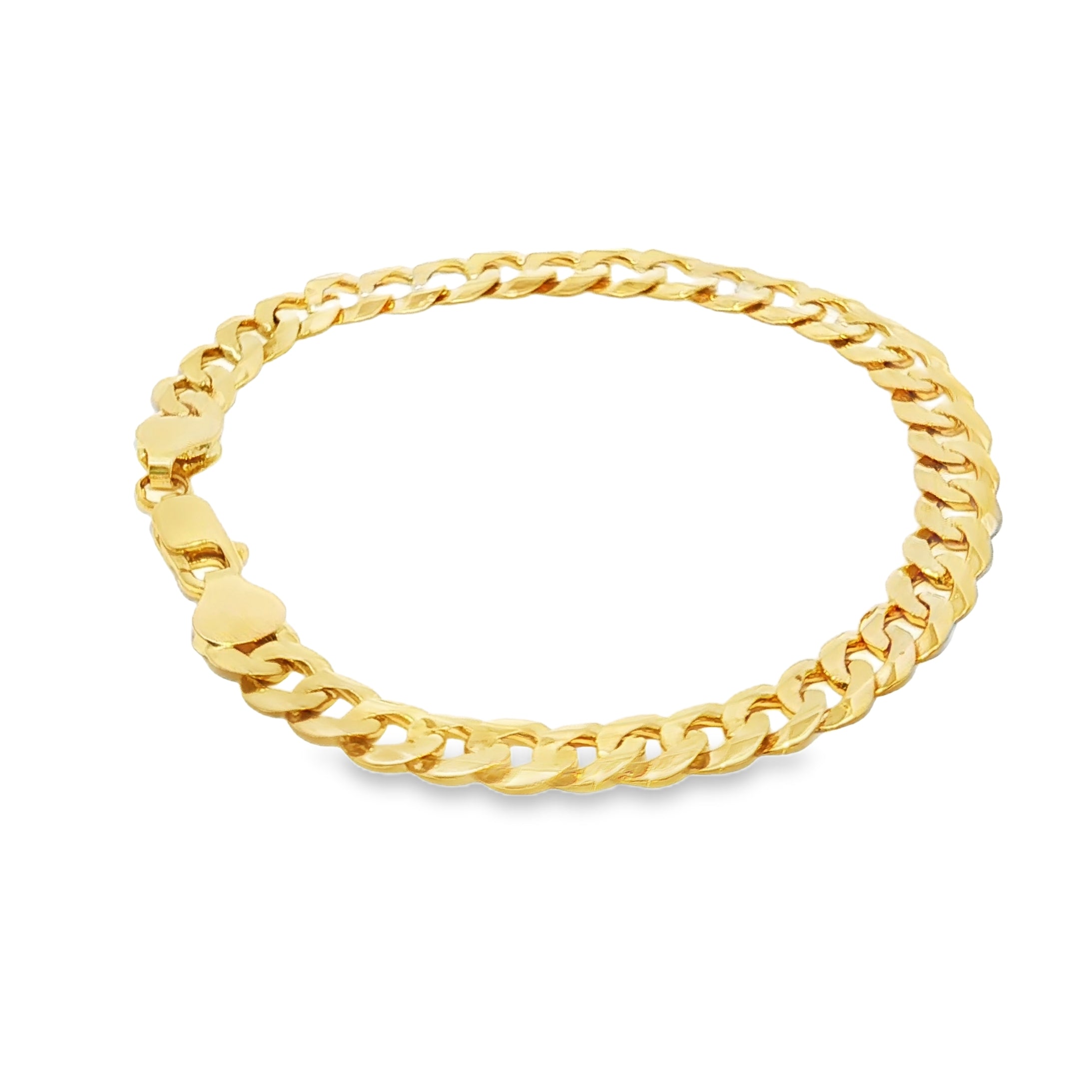 14k Gold Solid Cuban Link Bracelet 8mm