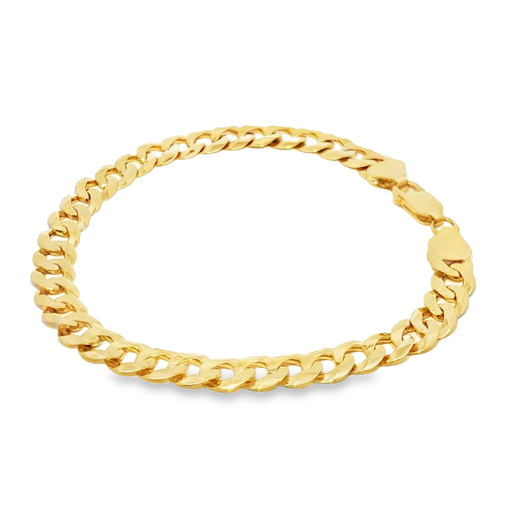 14k Gold Solid Cuban Link Bracelet 8mm