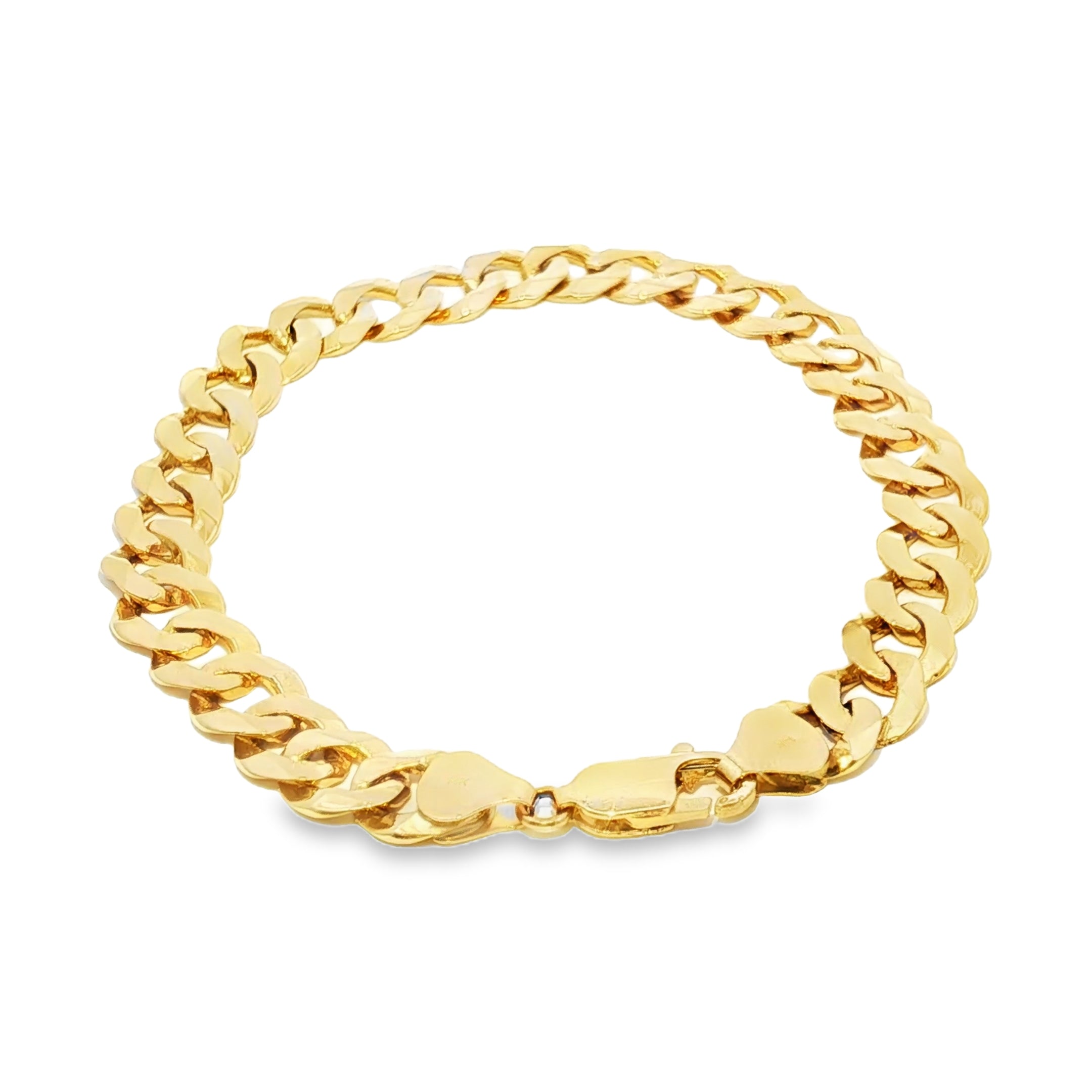 14k Gold Cuban Link Chain Bracelet 9MM