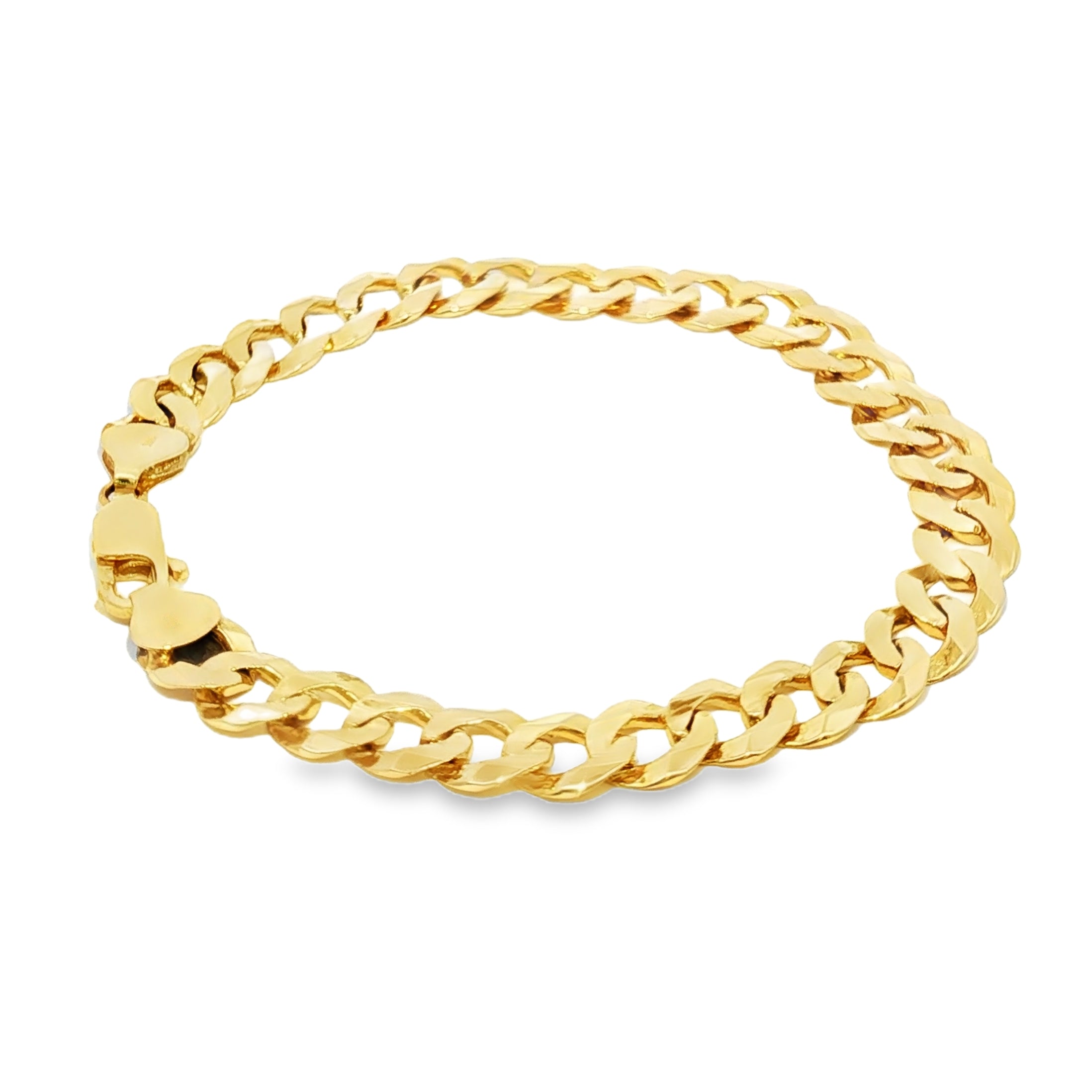 14k Gold Cuban Link Chain Bracelet 9MM