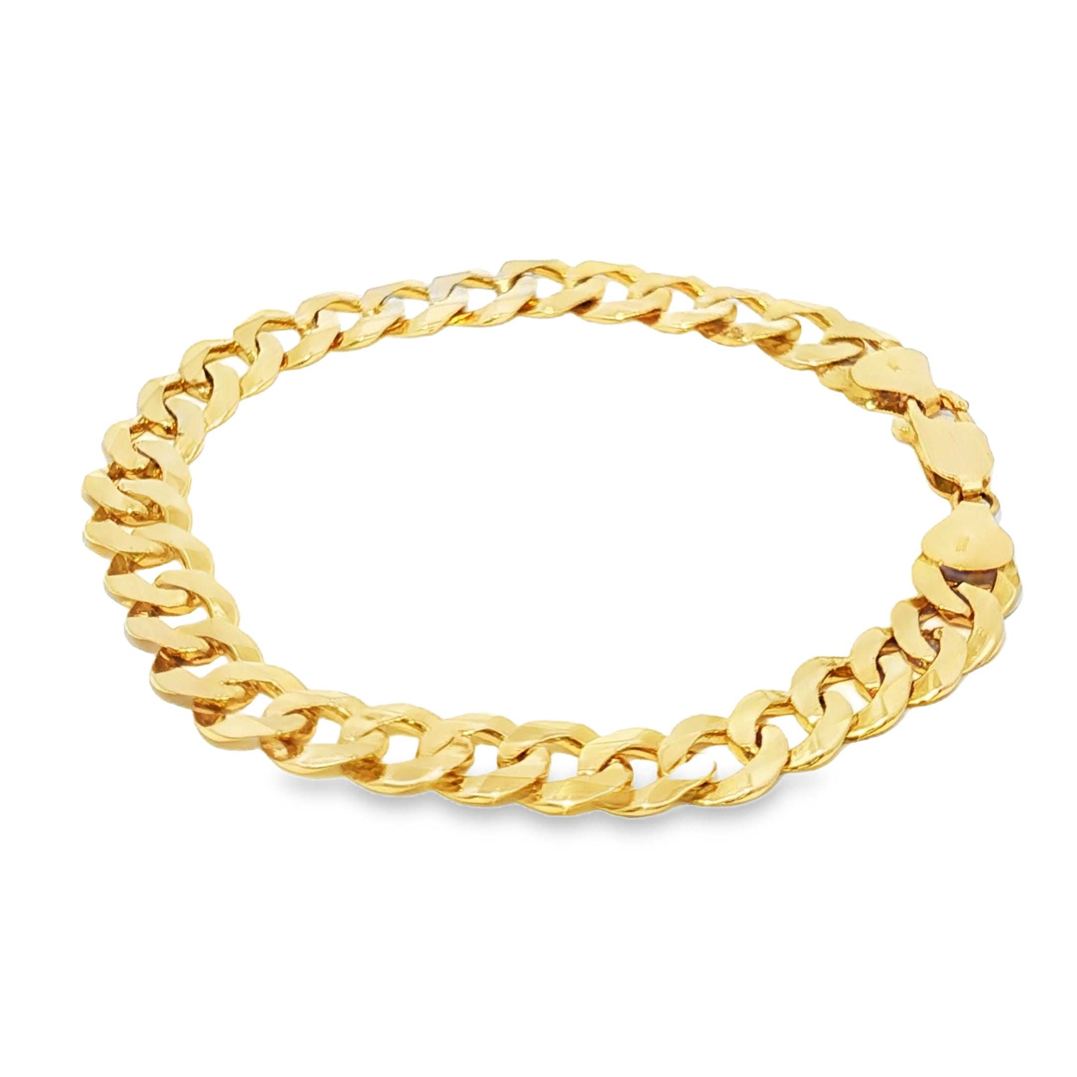 14k Gold Cuban Link Chain Bracelet 9MM