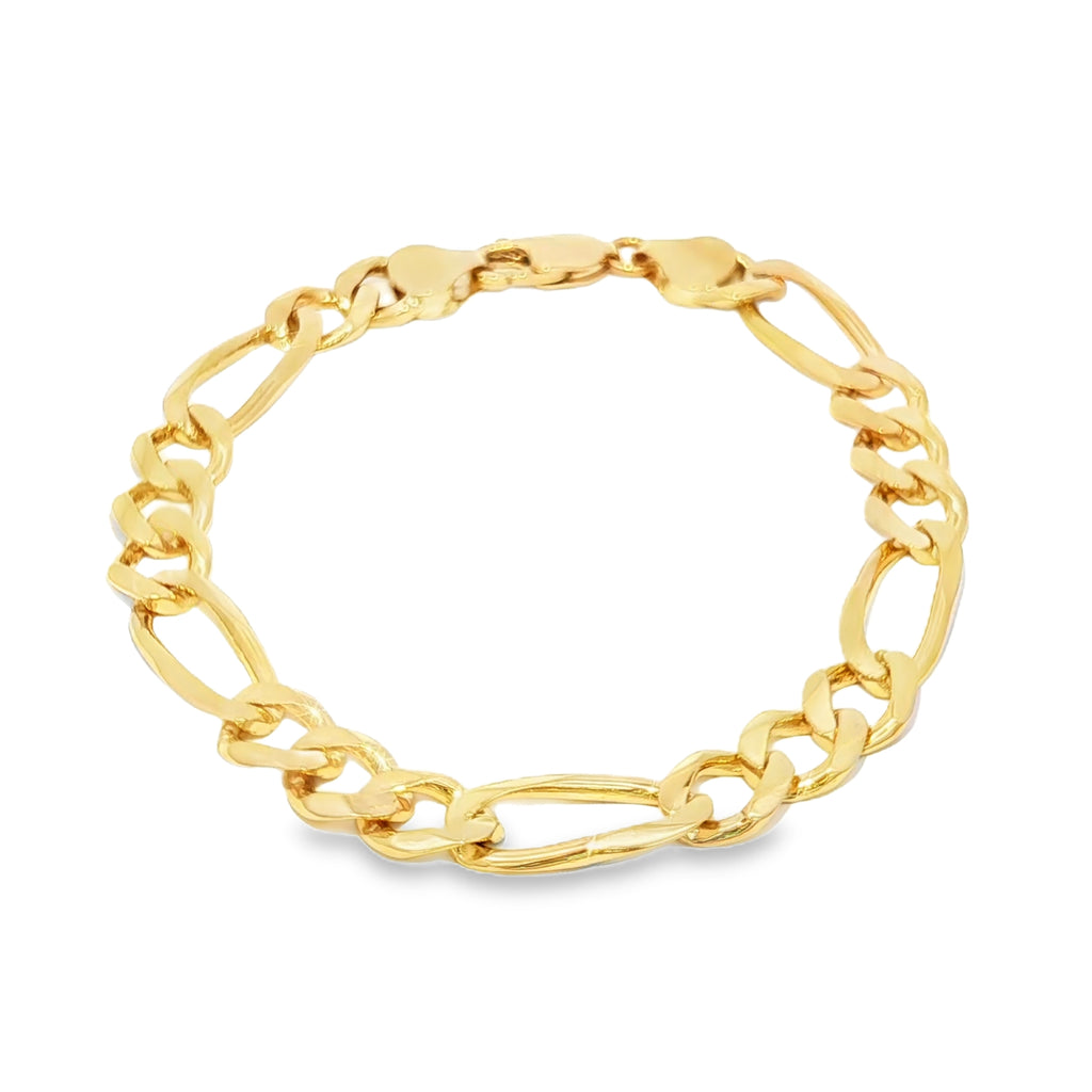 14K Gold Figaro Link Bracelet 8.5mm
