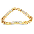 14k Gold Hollow Bracelet with Greek Design 8.5mm.