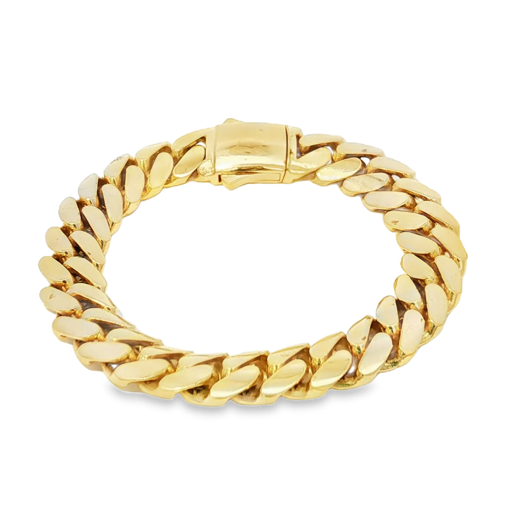 14K Semi Hallow Miami Cuban Bracelet