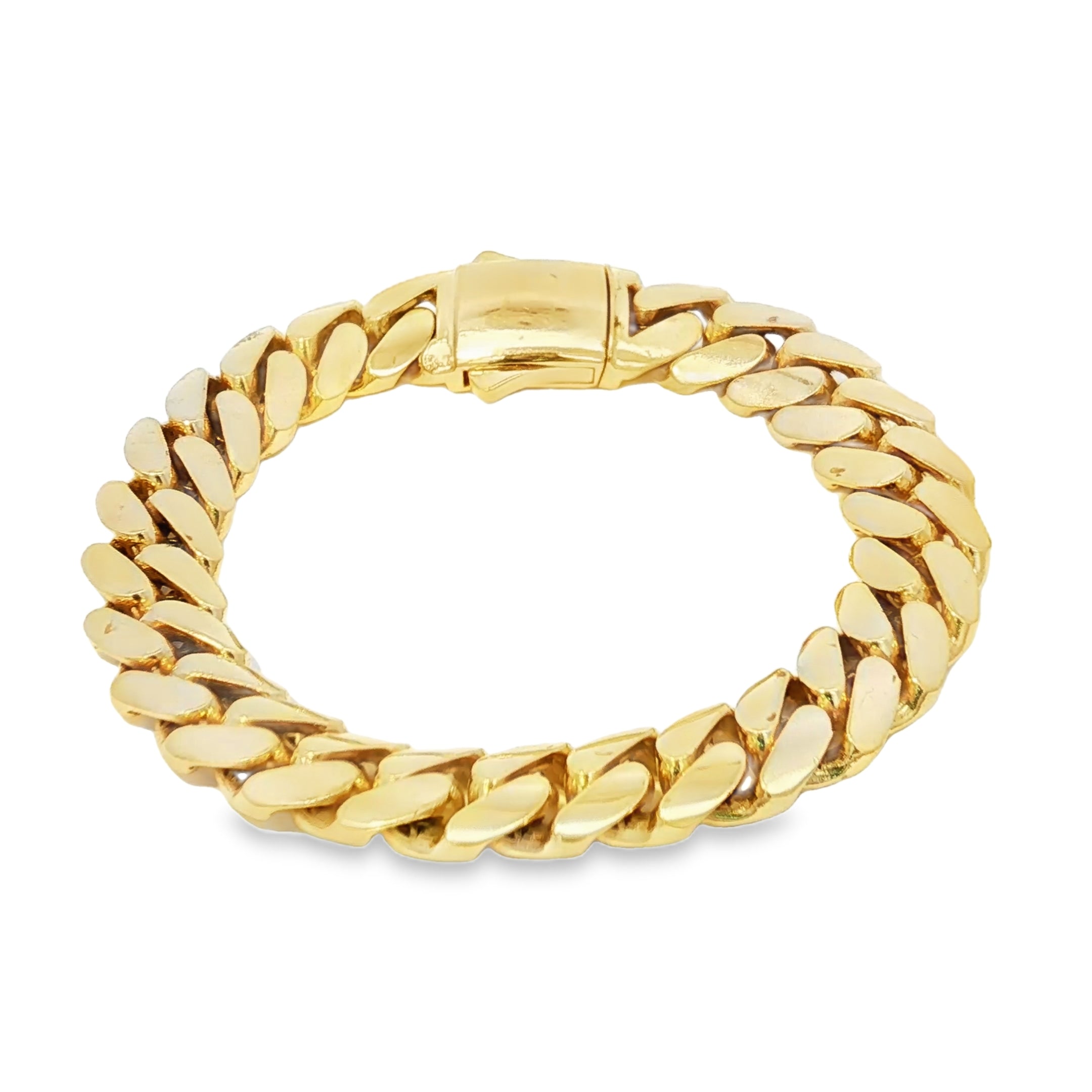 14K Semi Hallow Miami Cuban Bracelet