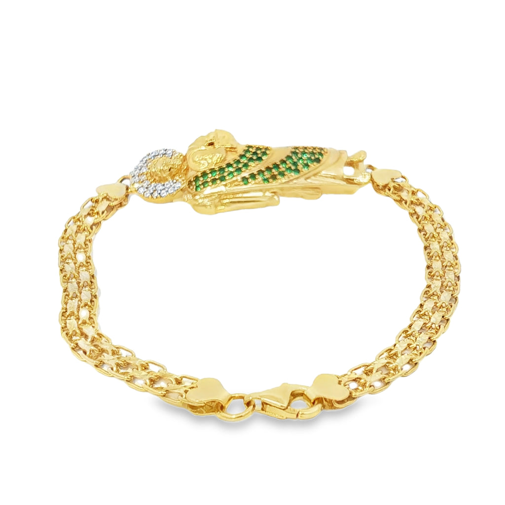 14k Petatillo Bracelet San Judas with CZ's