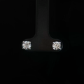 14k White Gold Stud Earrings with Round Brilliant Cut Natural  Diamonds 5mm