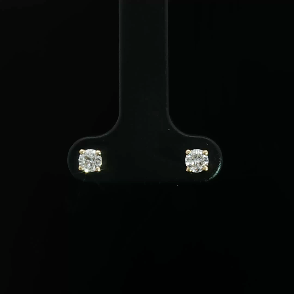 14k Earrings Round Cut Diamond Stud