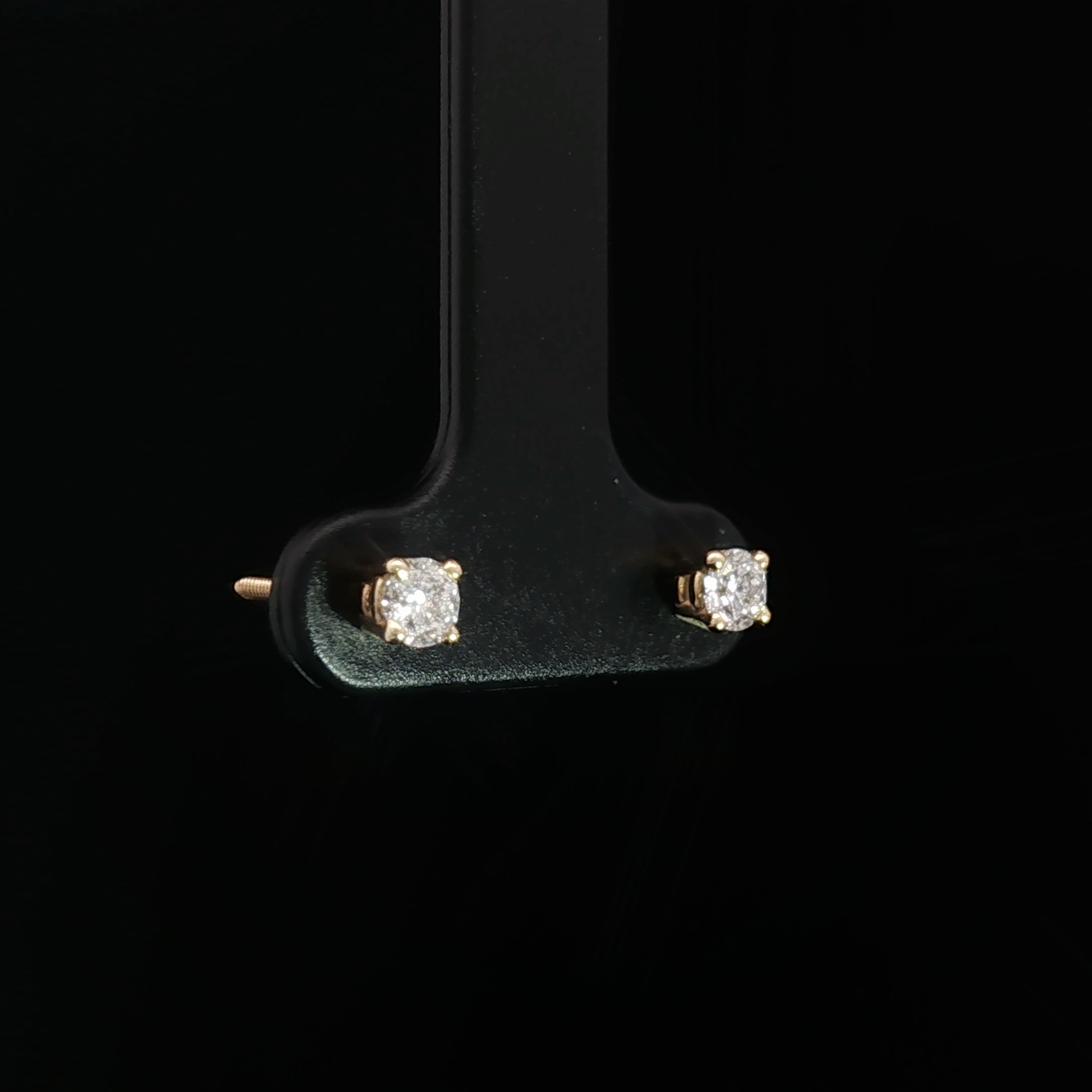 14k Earrings Round Cut Diamond Stud