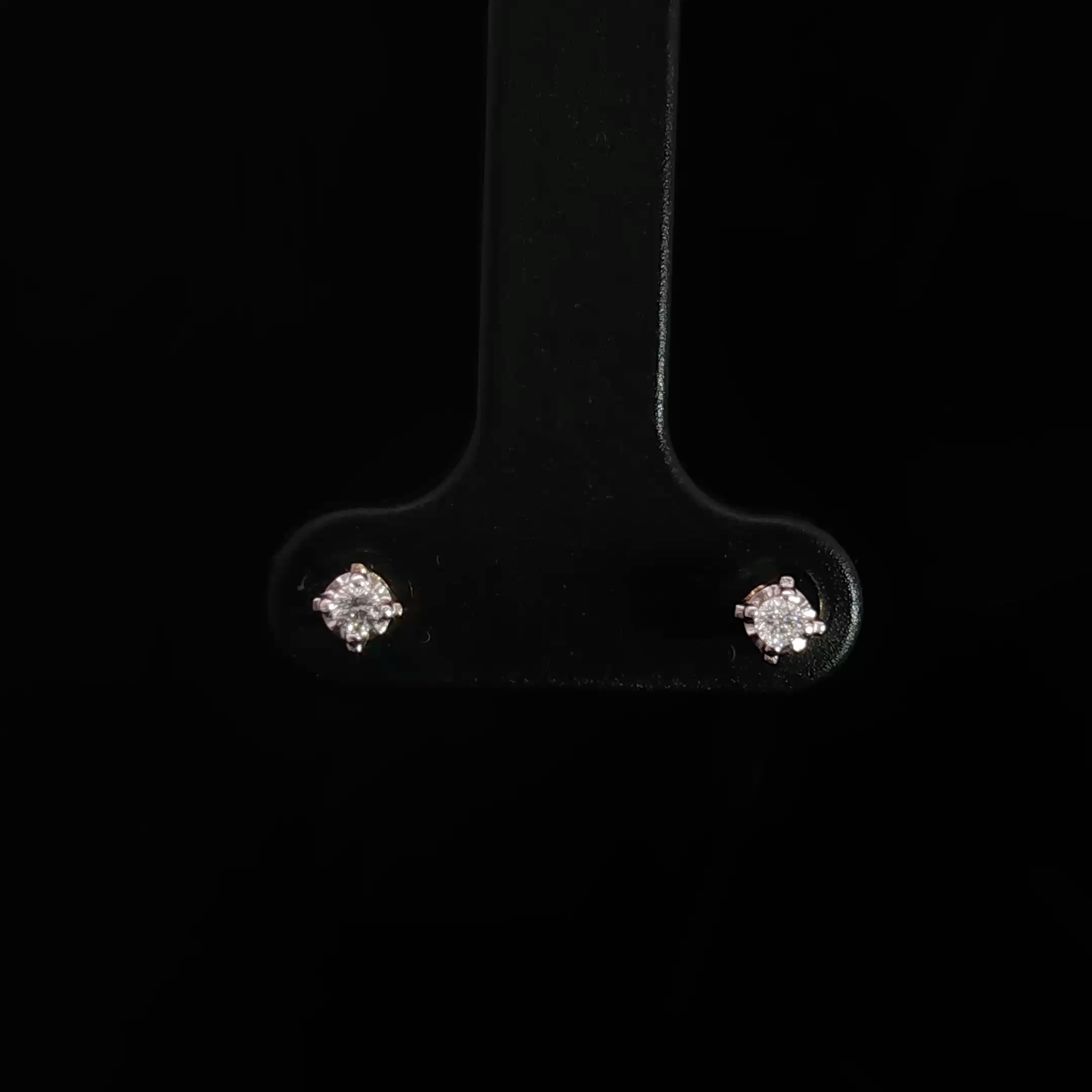 14k Yellow Gold Brilliant Cut Natural Diamond Stud Earrings 3mm