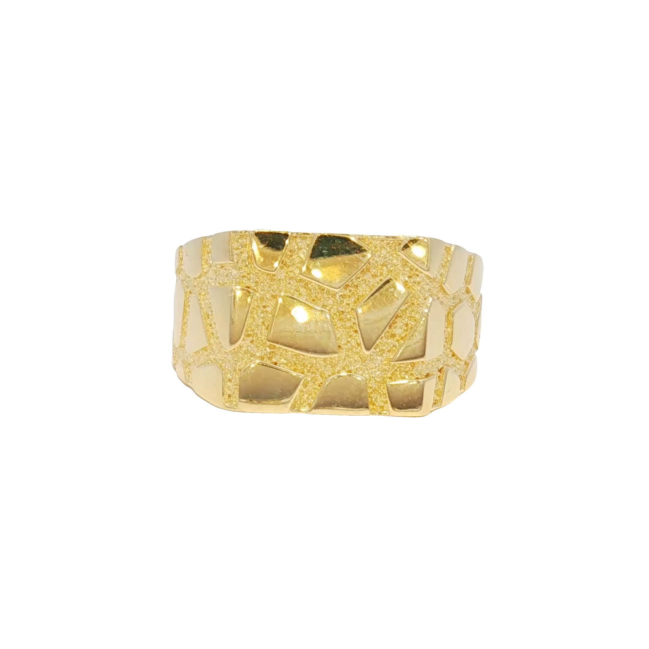 14K Square Nugget Ring