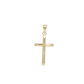 14K Classic Push End Yellow Gold Cross Pendant small