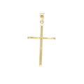 14K Classic Push End Yellow Gold Cross Pendant Medium