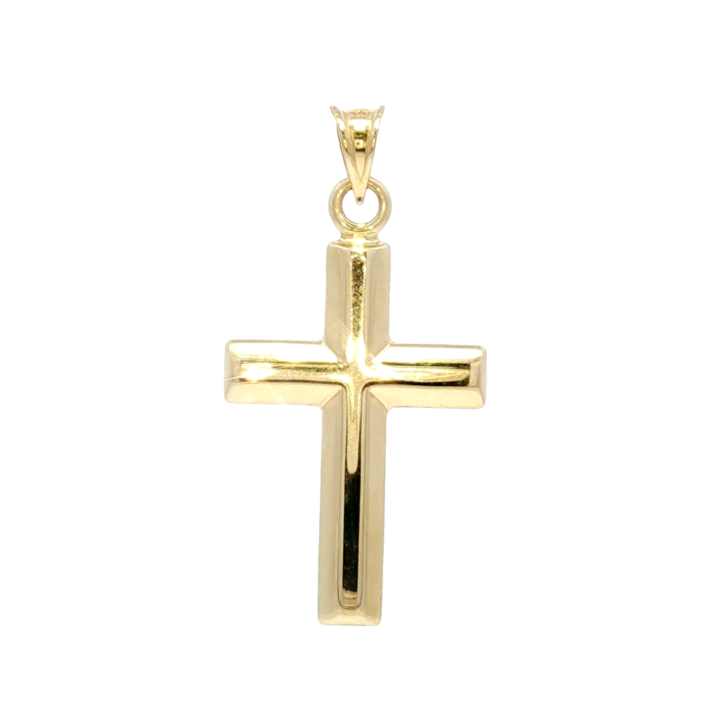 14k Small Classic Yellow Gold Cross Pendant