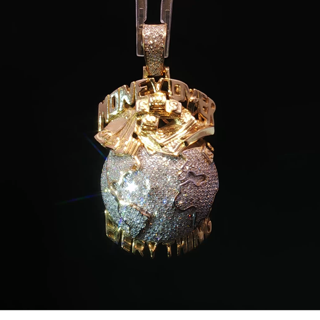 10K  'Money Over Everything' Diamond Pendant