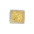 14K Square Nugget With CZ