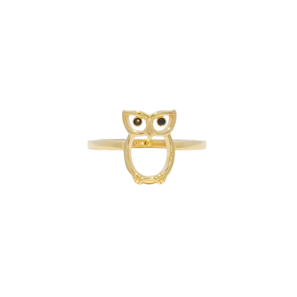 14k Owl Ring