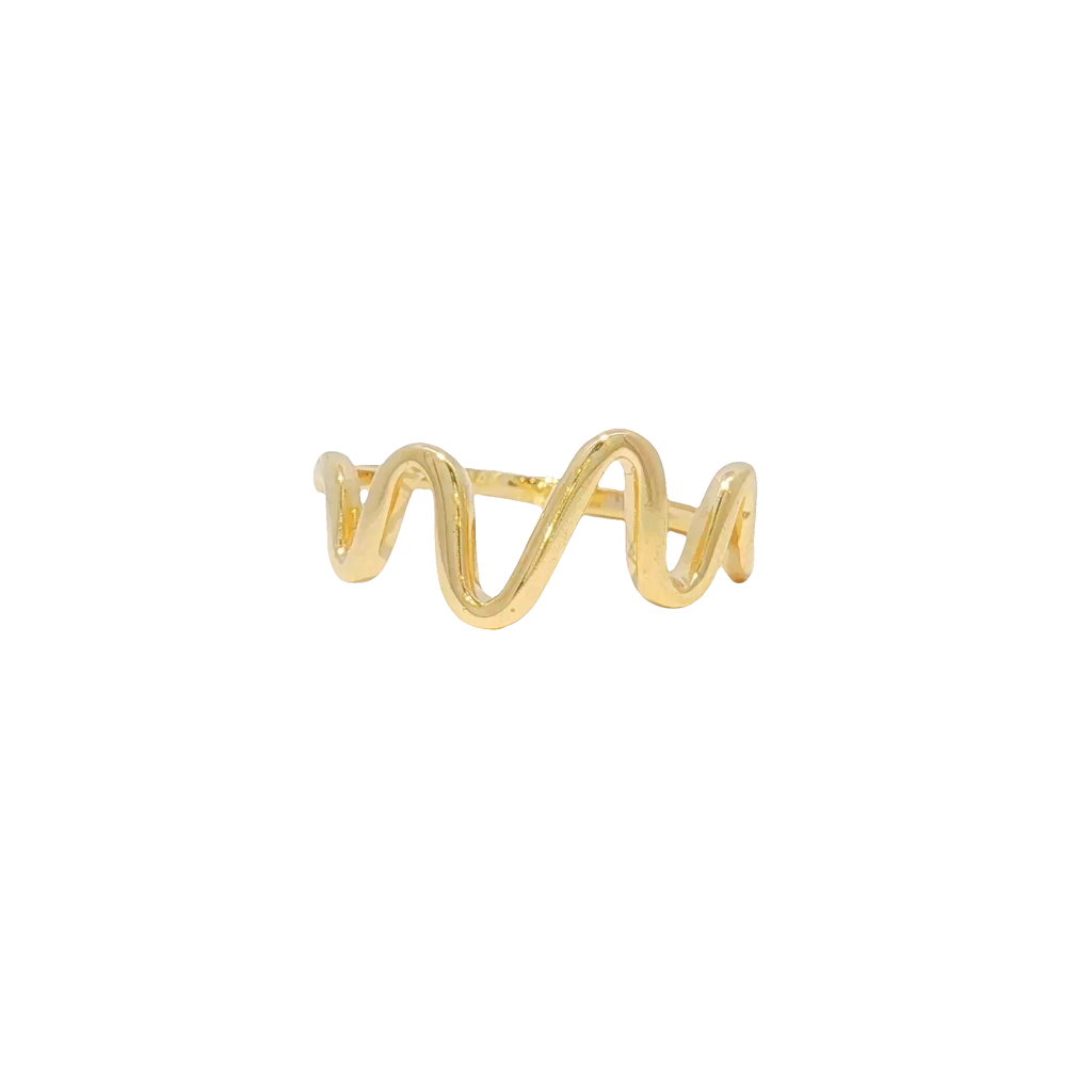 14k Wave Design Band Ring