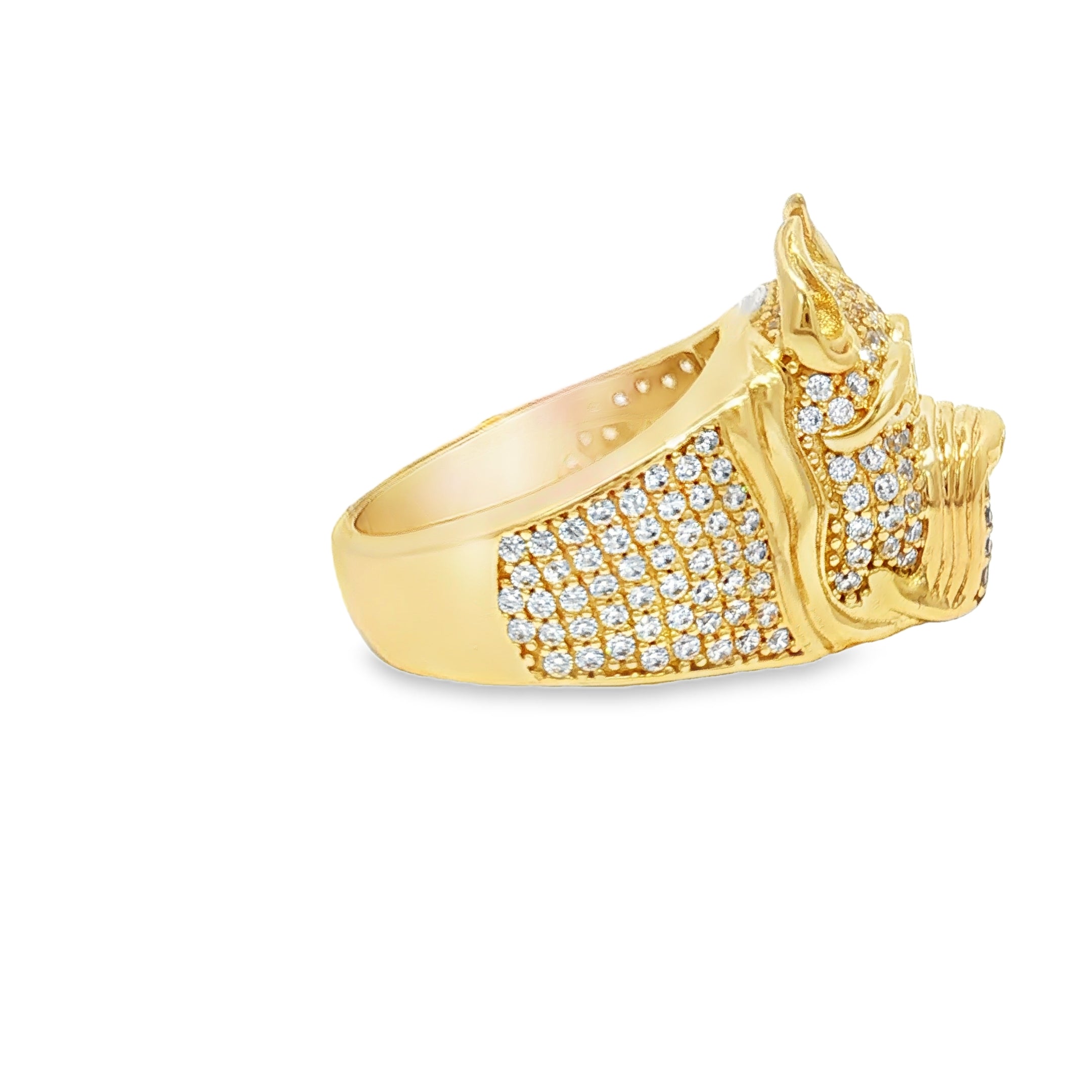 14K Yellow Gold Pitbull Ring