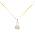 Yellow Gold Charm Necklace with Trillion Cut CZ