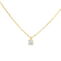 Delicate Yellow Gold Necklace with Square Brilliant CUT CZ Pendant
