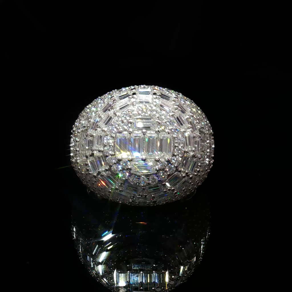 .925 silver Moissanite Cluster Statement Ring