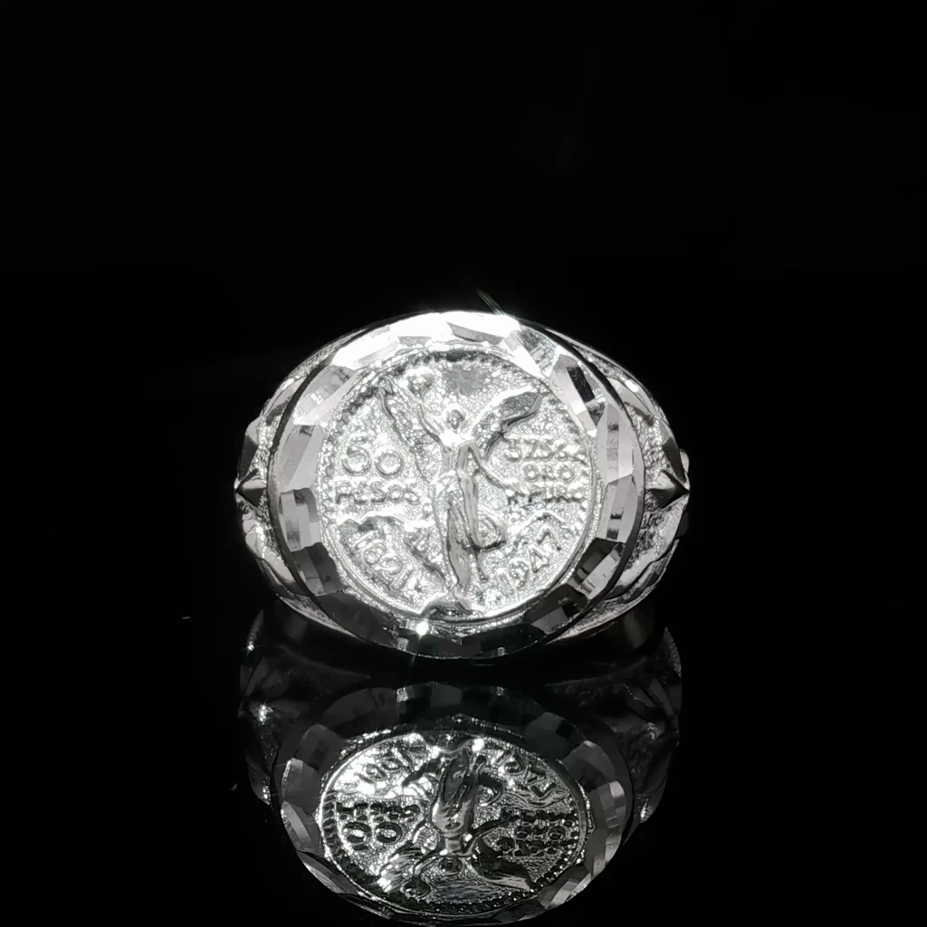 Centenario Signet Ring with Etched Details