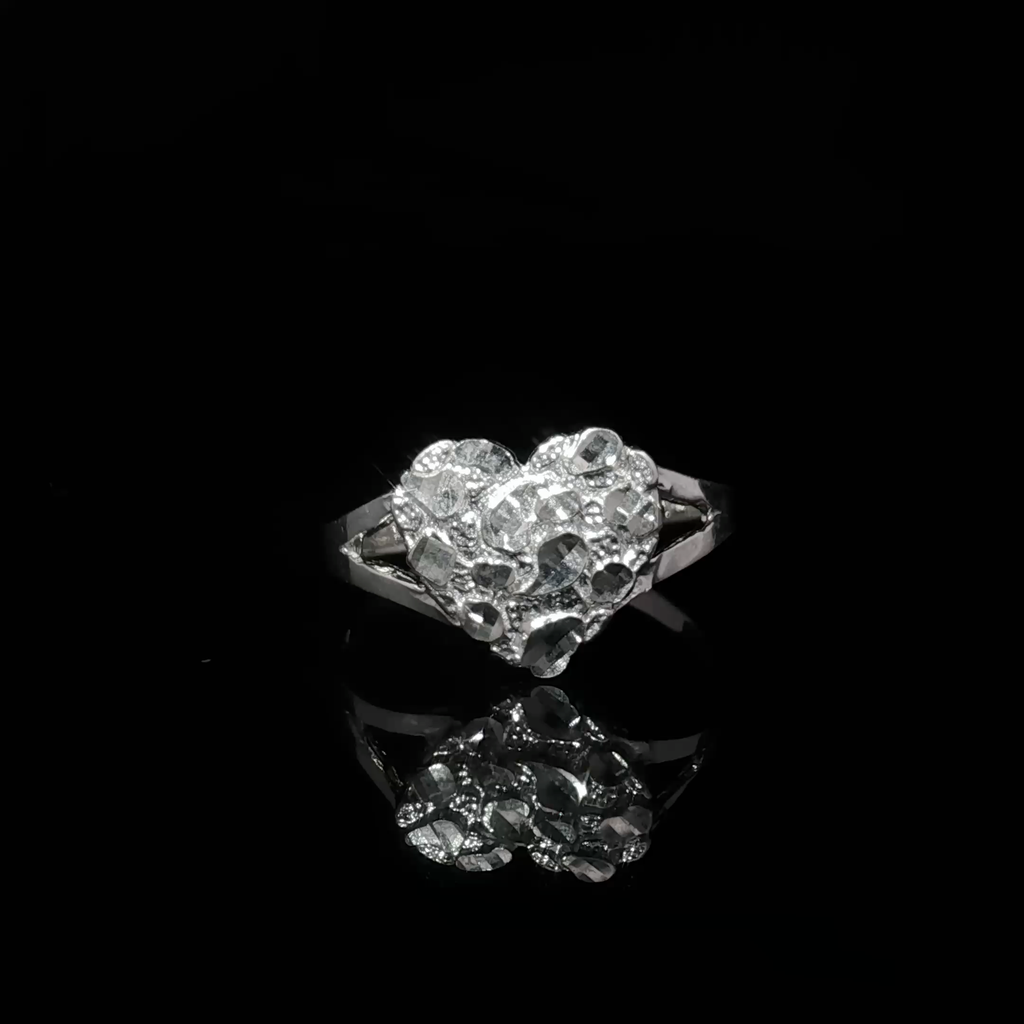 Small Heart Shaped Nugget Ring