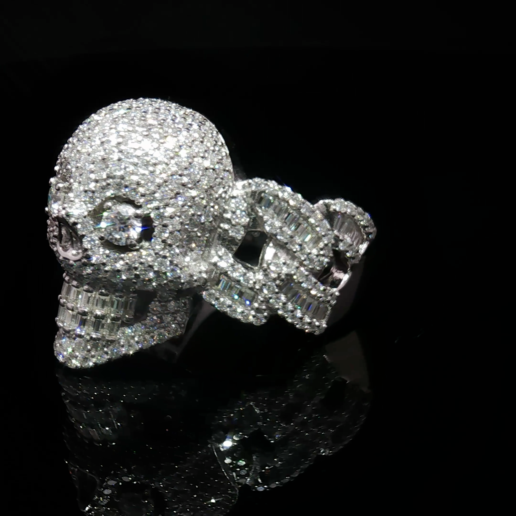 Luxury Iced Out Skull Ring
