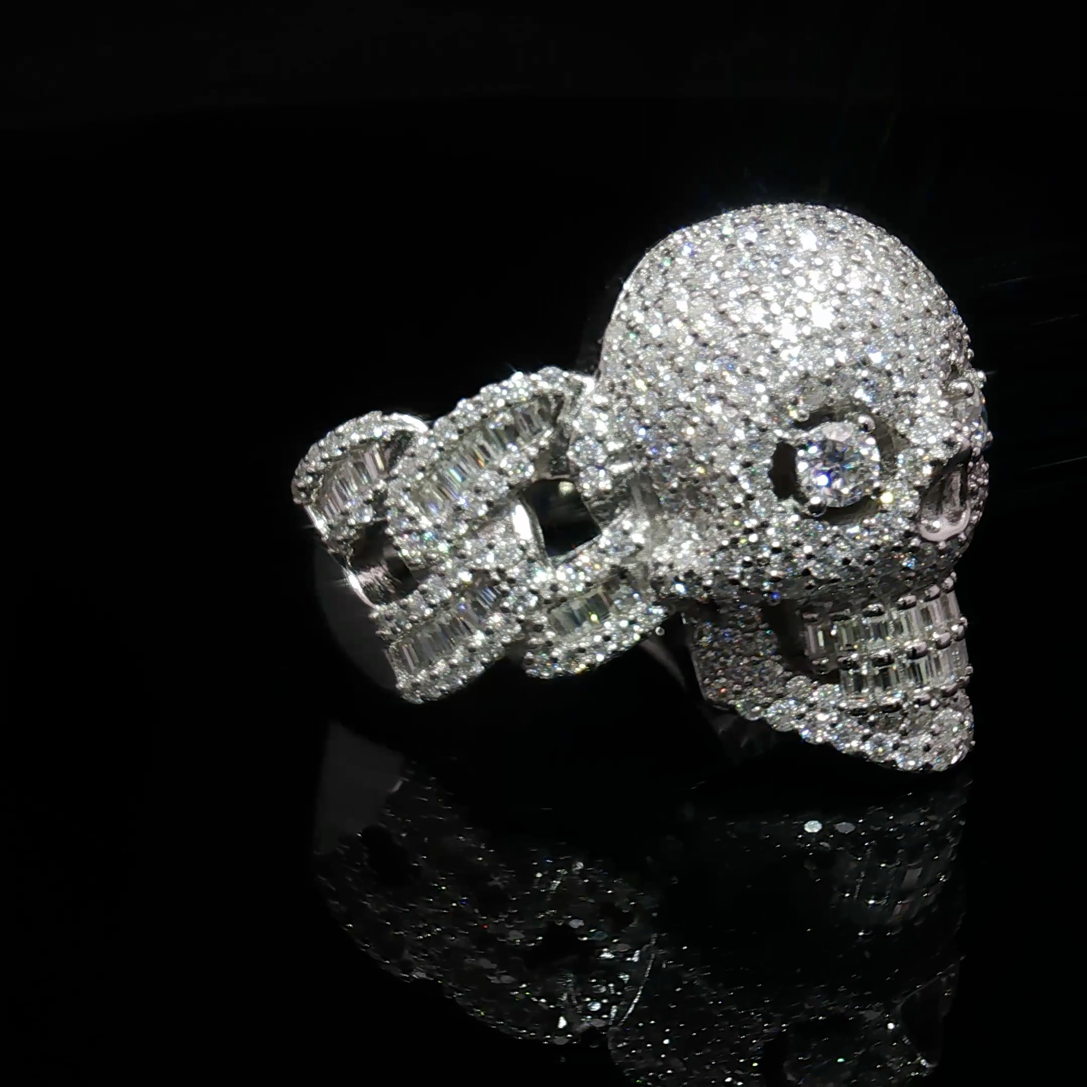 Luxury Iced Out Skull Ring