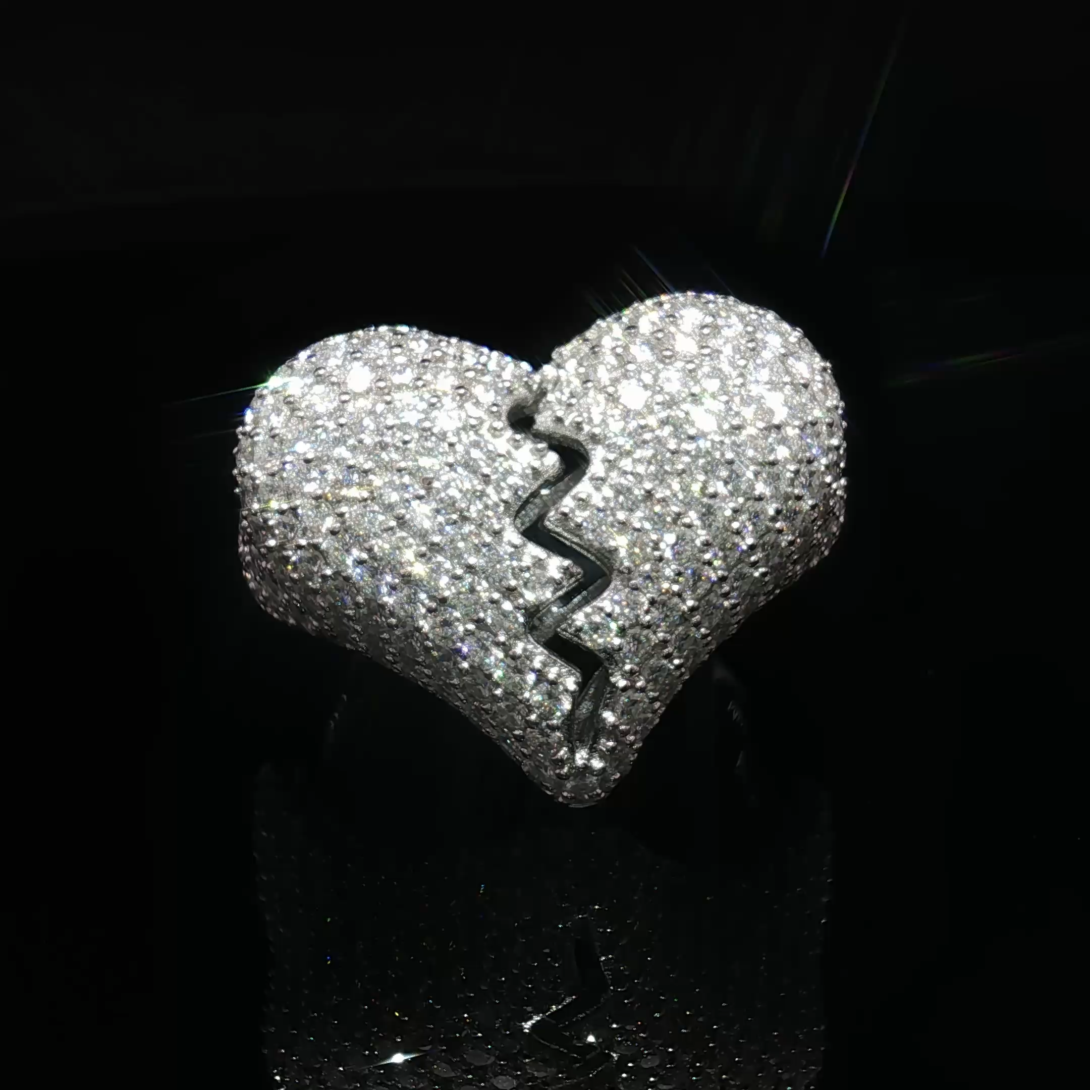 Heart Break Iced Out Ring