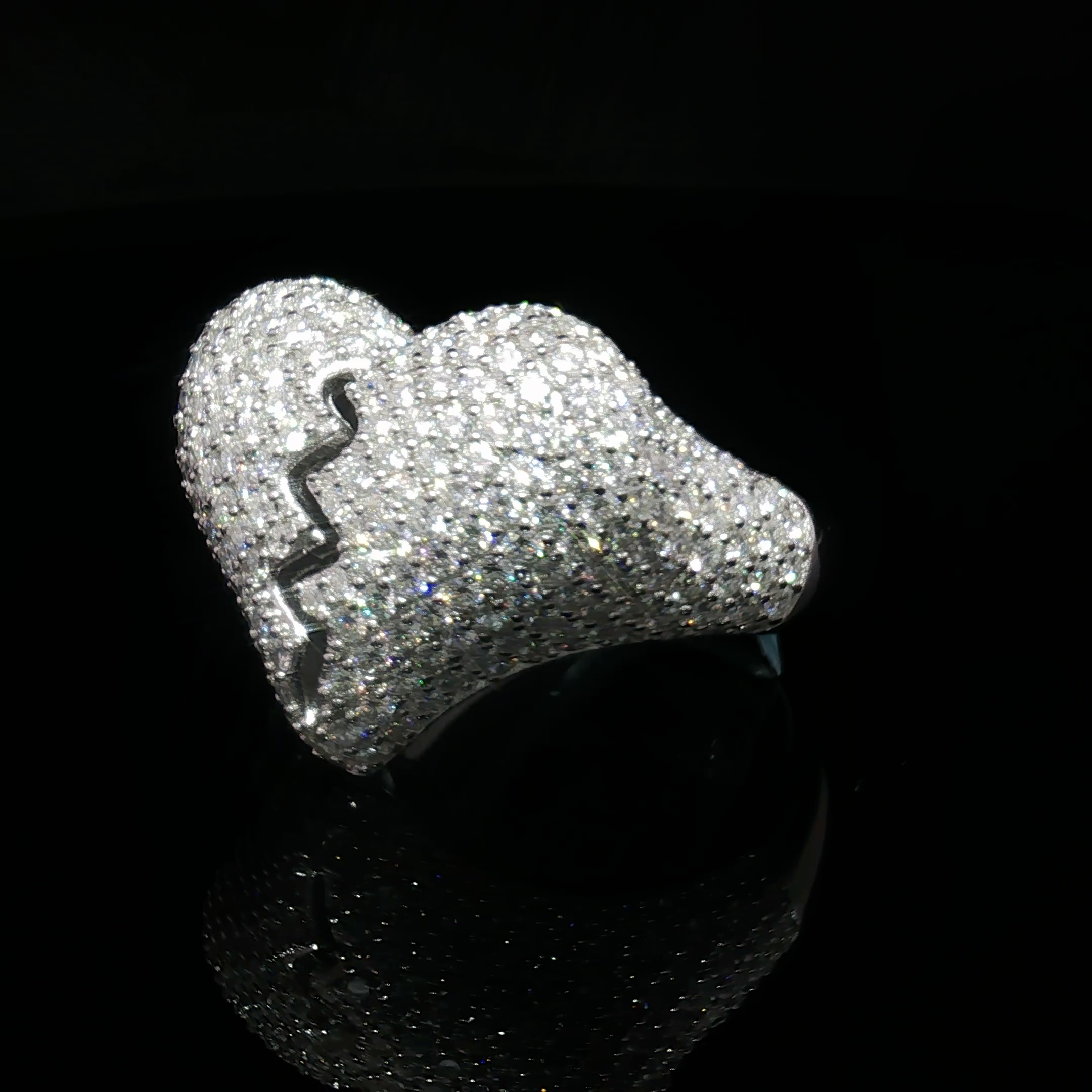 Heart Break Iced Out Ring