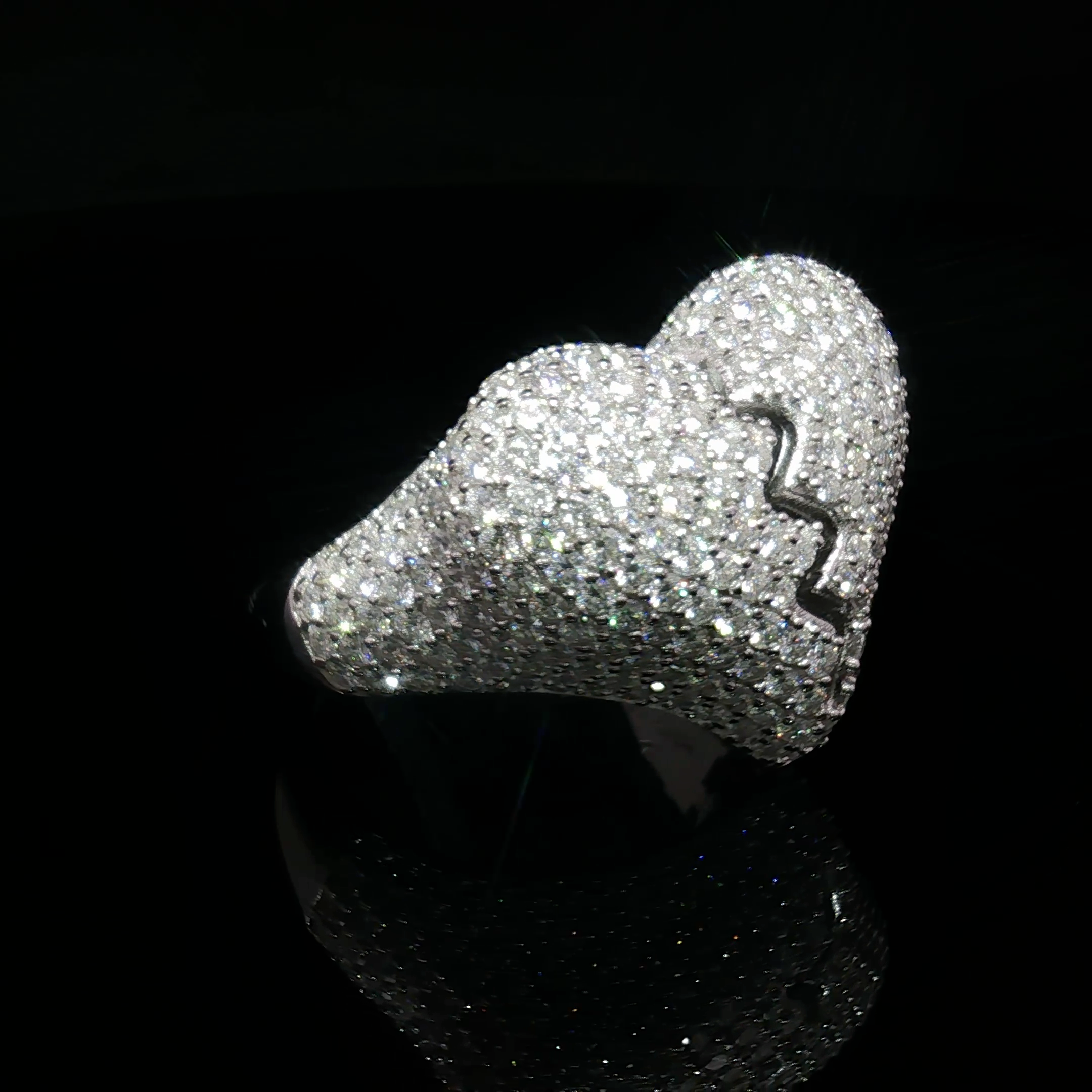 Heart Break Iced Out Ring