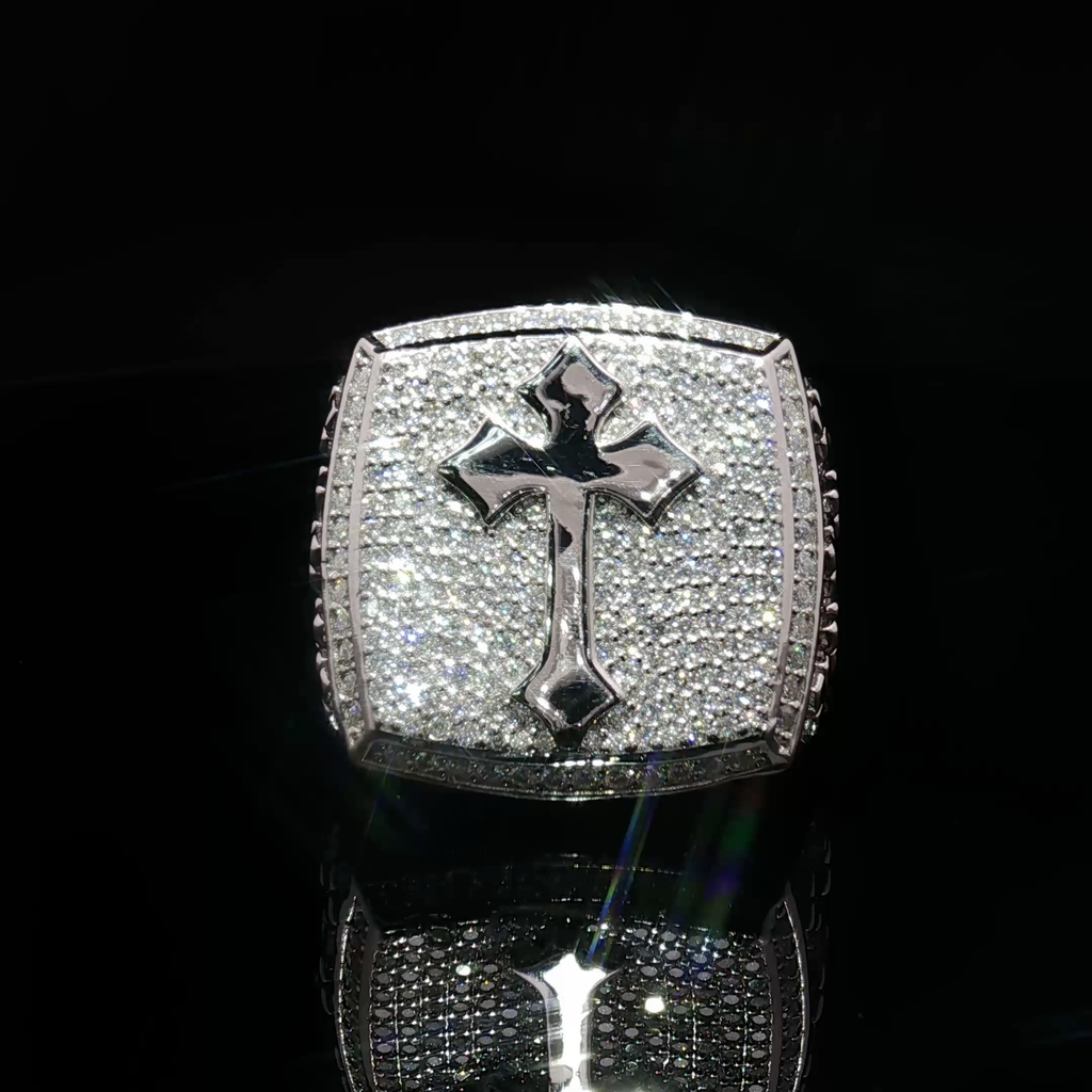 Multi Cross Iced Out Ring