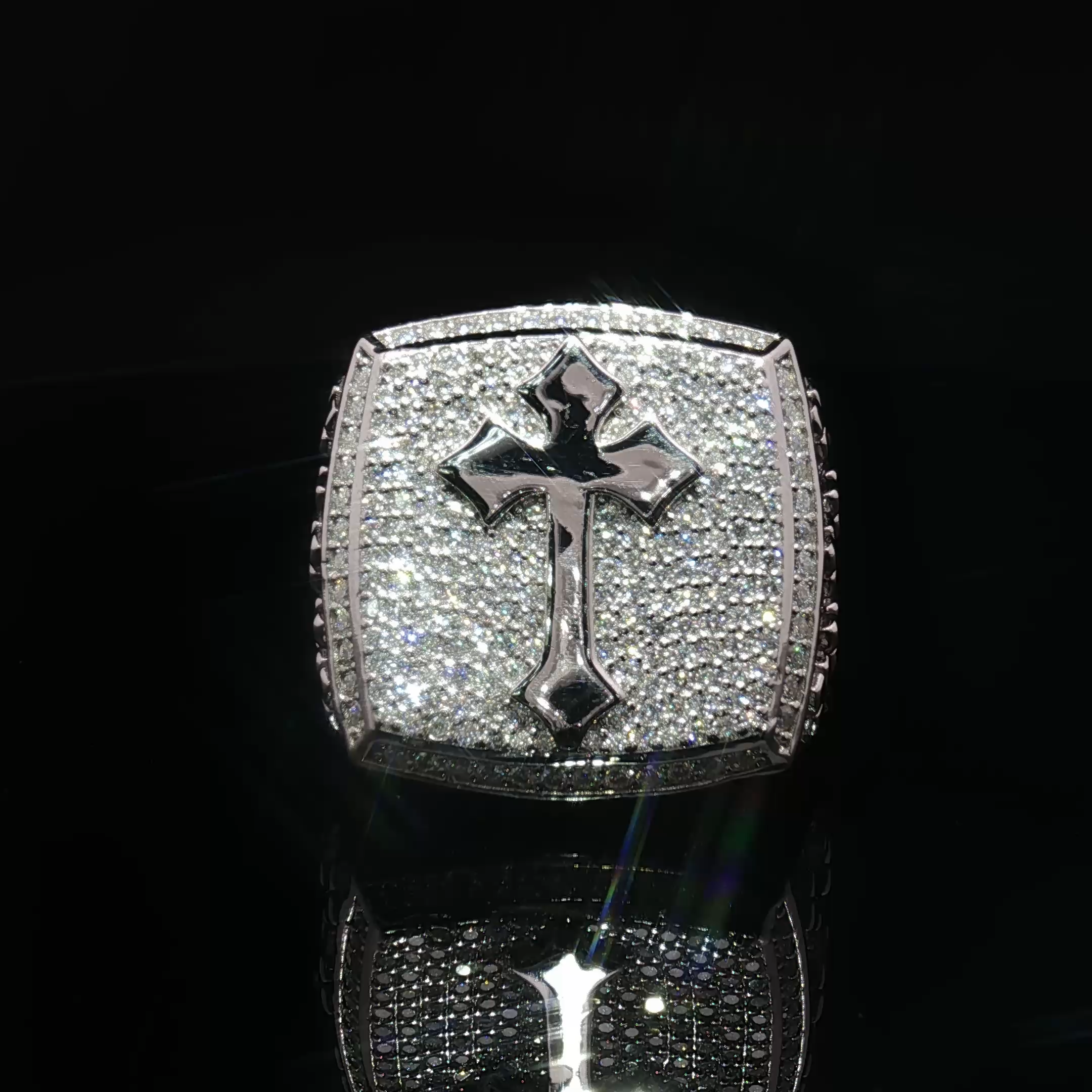 Multi Cross Iced Out Ring